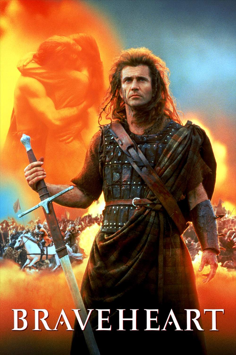 Poster chính thức của phim Phim Hành Động, Phim Tâm Lý "Trái Tim Dũng Cảm" (Braveheart - 1995), với sự tham gia của diễn viên Mel Gibson và Catherine McCormack.