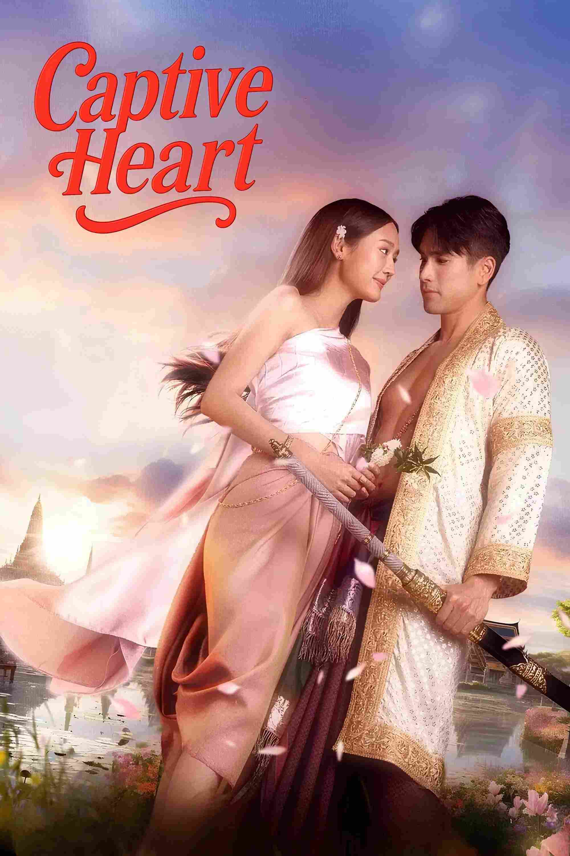 Poster chính thức của phim Phim Tâm Lý, Phim Viễn Tưởng & Giả Tưởng "Trái Tim Giam Cầm" (Captive Heart - 2025), với sự tham gia của diễn viên Nadech Kugimiya và Pie Rinrada Kaewbuasai.