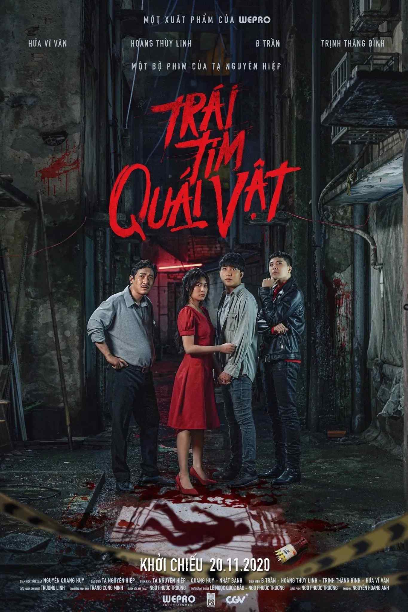 Poster chính thức của phim Phim Hình Sự, Phim Giật Gân "Trái Tim Quái Vật" (The Instrument of Murder - 2020), với sự tham gia của diễn viên Hứa Vĩ Văn và Hoàng Thùy Linh.