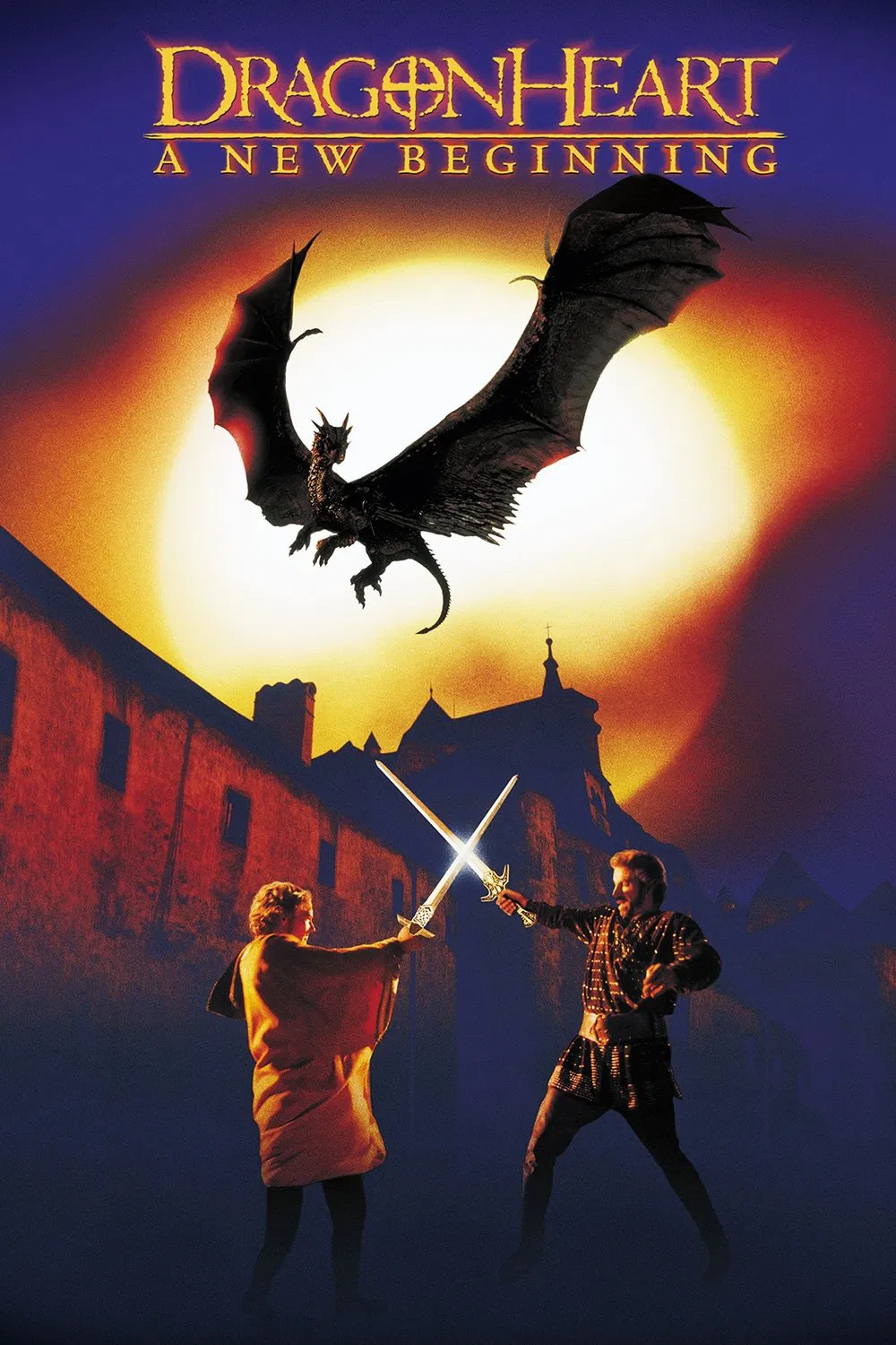 Poster chính thức của phim Phim Giả Tượng, Phim Hành Động "Trái tim rồng: Sự khởi đầu mới" (DragonHeart: A New Beginning - 2000), với sự tham gia của diễn viên Christopher Masterson và Harry Van Gorkum.