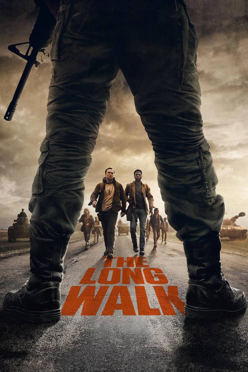 Poster chính thức của phim Phim Giật Gân, Phim Viễn Tưởng "Trăm Dặm Tử Thần" (The Long Walk - 2025), với sự tham gia của diễn viên Cooper Hoffman và David Jonsson.