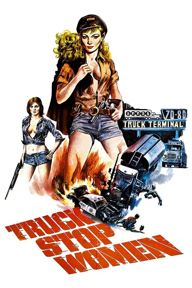 Poster chính thức của phim Phim Hành Động, Phim Tâm Lý "Trạm Dừng Chết Chóc" (Truck Stop Women - 1974), với sự tham gia của diễn viên Claudia Jennings và Lieux Dressler.