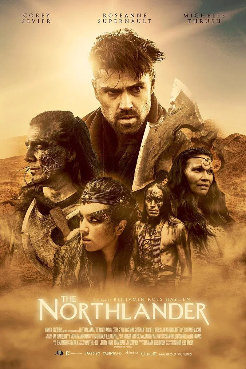Poster chính thức của phim Phim Phiêu Lưu, Phim Giả Tượng "Trận Chiến Phương Bắc" (The Northlander - 2016), với sự tham gia của diễn viên Corey Sevier và Roseanne Supernault.