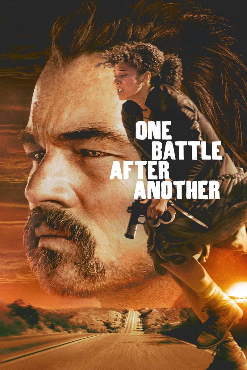 Poster chính thức của phim Phim Hành Động, Phim Giật Gân "Trận Chiến Sau Trận Chiến" (One Battle After Another - 2025), với sự tham gia của diễn viên Leonardo DiCaprio và Sean Penn.