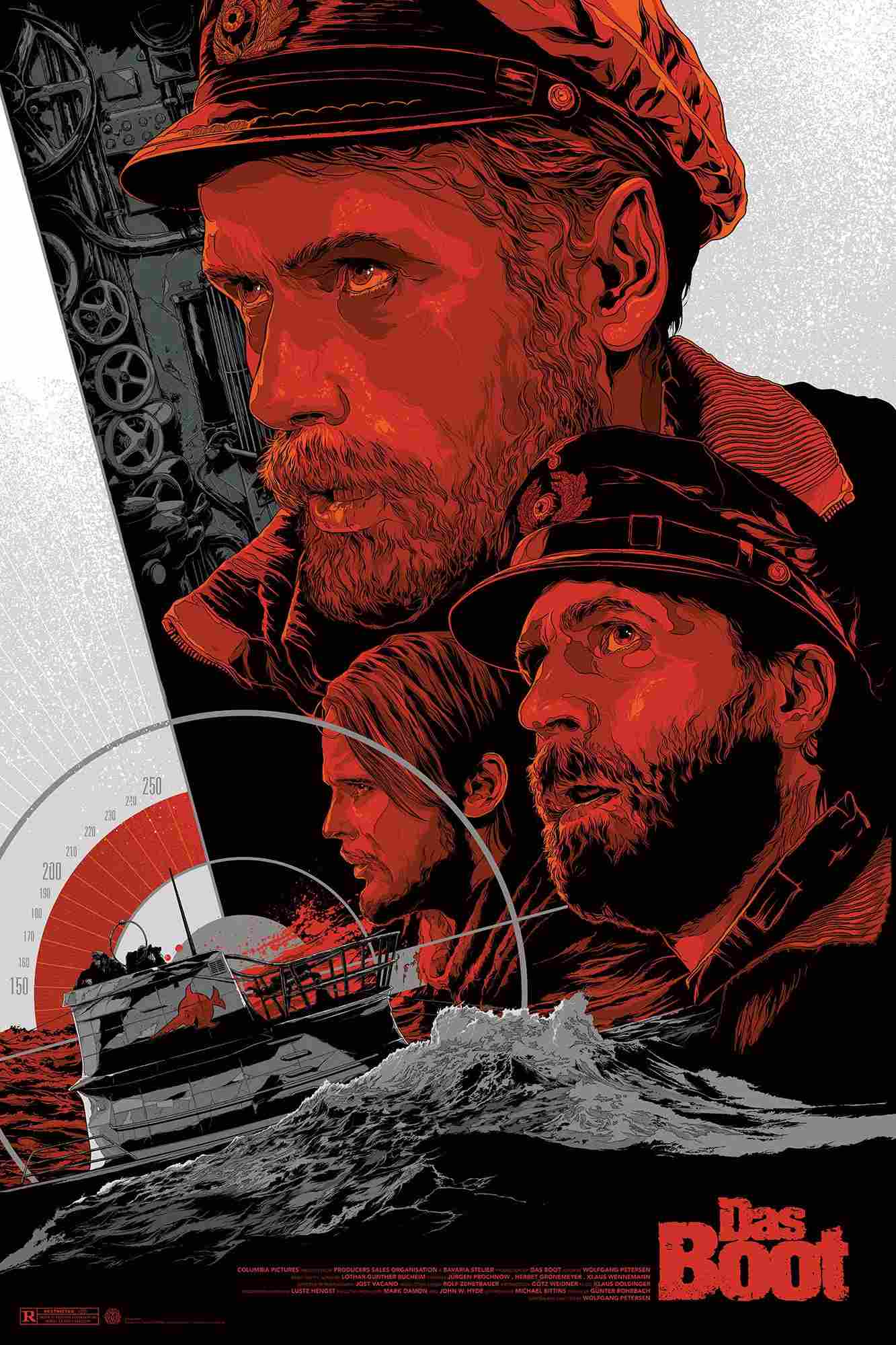 Poster chính thức của phim Phim Tâm Lý, Phim Lịch Sử "Trận Chiến Tàu Ngầm" (Das Boot - 1981), với sự tham gia của diễn viên Jürgen Prochnow và Herbert Grönemeyer.