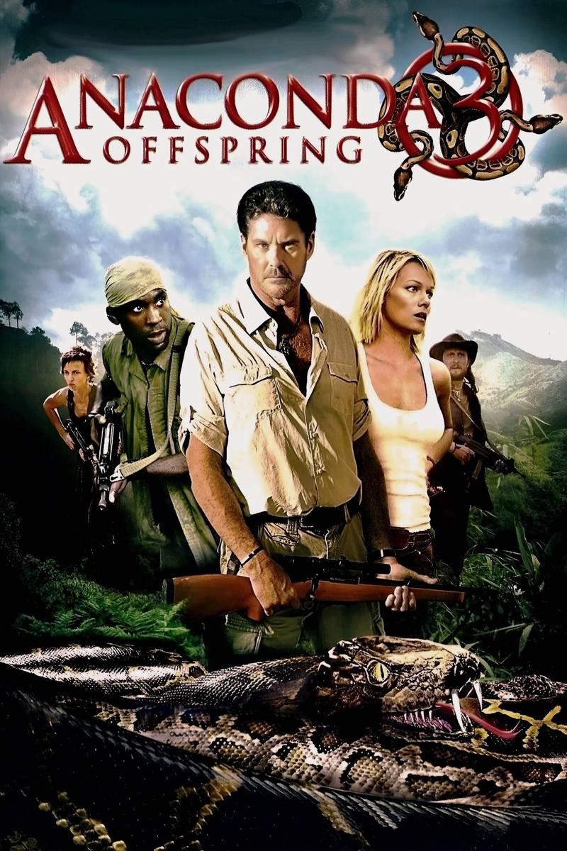 Poster chính thức của phim Phim Kinh Dị, Phim Phiêu Lưu "Trăn Khổng Lồ 3" (Anaconda 3: Offspring - 2008), với sự tham gia của diễn viên David Hasselhoff và Crystal Allen.