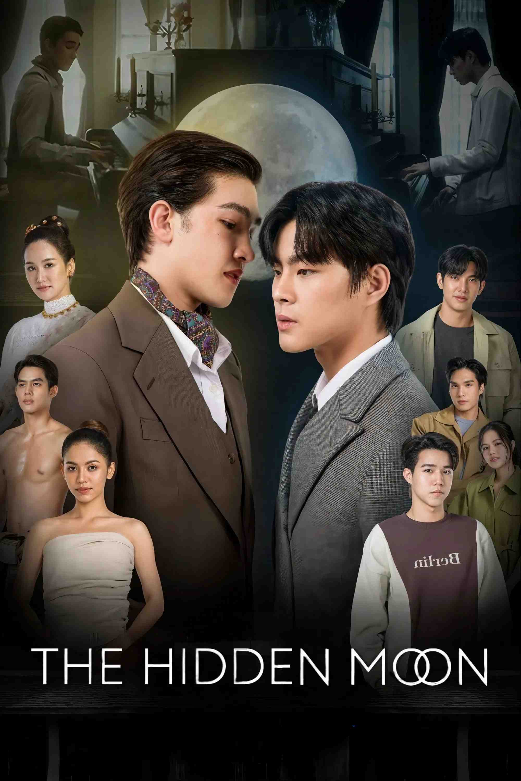Poster chính thức của phim Phim Tâm Lý, Phim Bí Ẩn "Trăng Khuất" (The Hidden Moon - 2024), với sự tham gia của diễn viên Thanachai Sakchaicharoenkul và David Matthew Roberts.