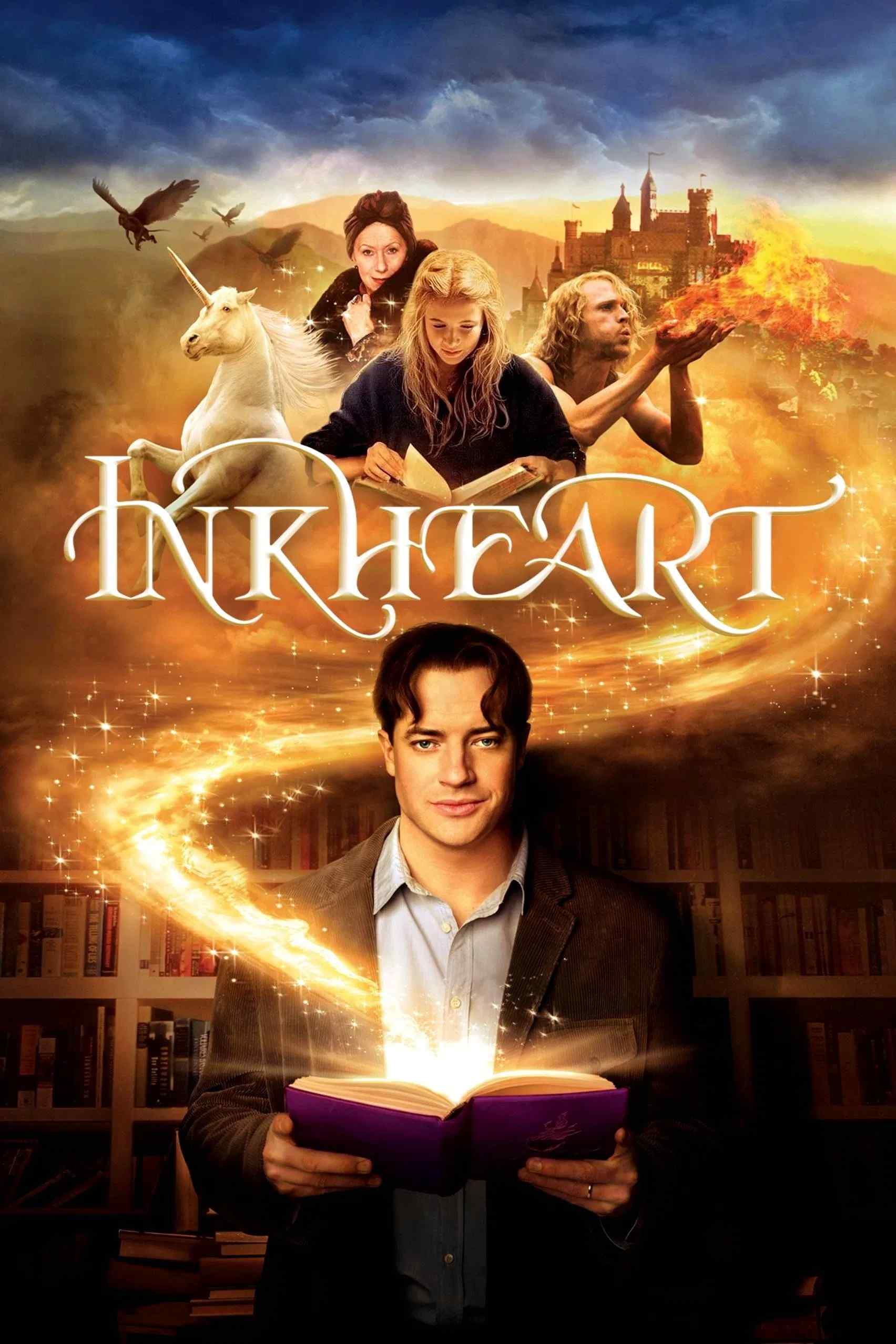 Poster chính thức của phim Phim Phiêu Lưu, Phim Gia Đình "Trang Sách Ma Thuật" (Inkheart - 2008), với sự tham gia của diễn viên Brendan Fraser và Sienna Guillory.