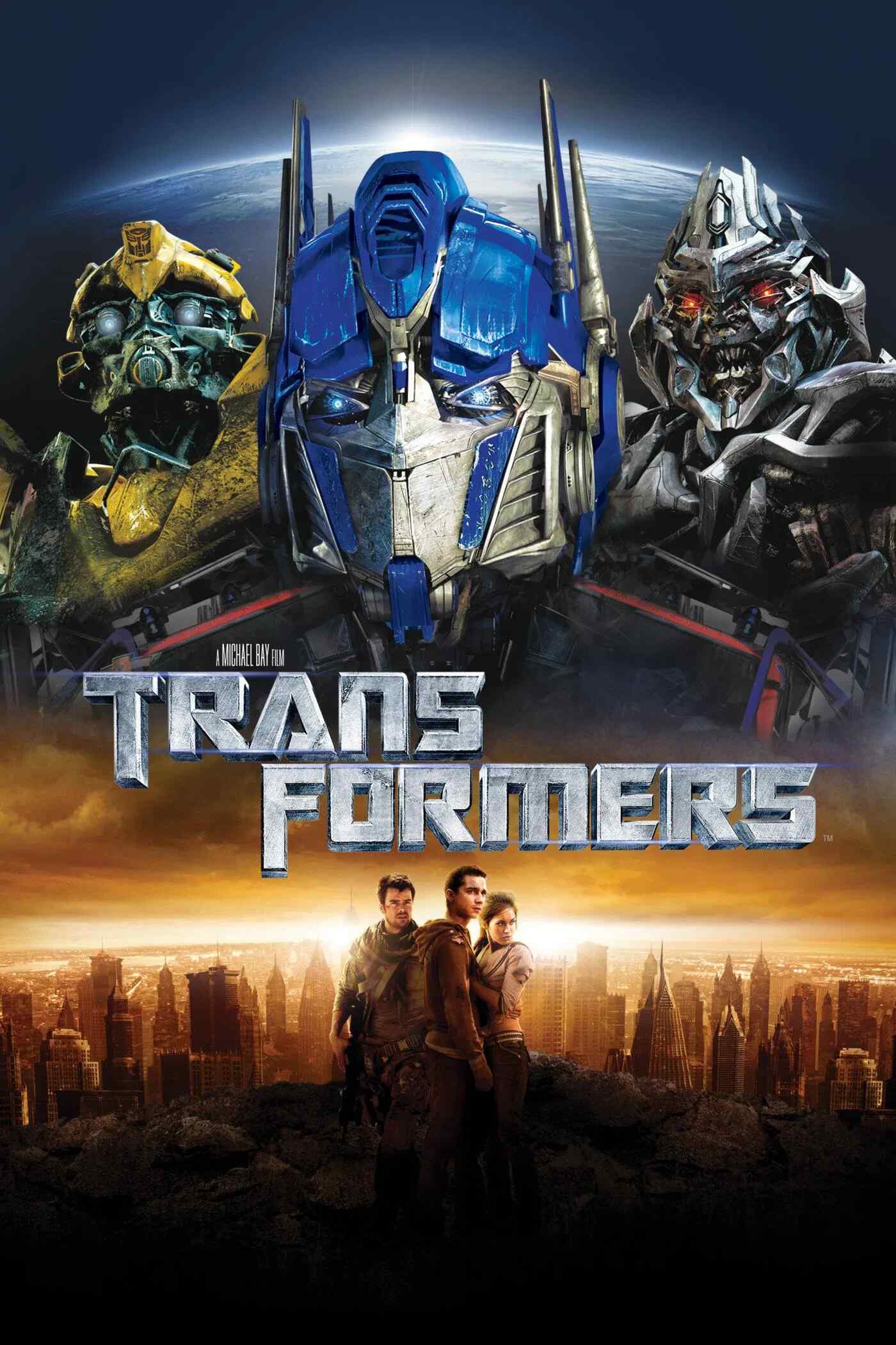 Poster chính thức của phim Phim Phiêu Lưu, Phim Viễn Tưởng "Transformers: Robot Đại Chiến" (Transformers - 2007), với sự tham gia của diễn viên Shia LaBeouf và Megan Fox.