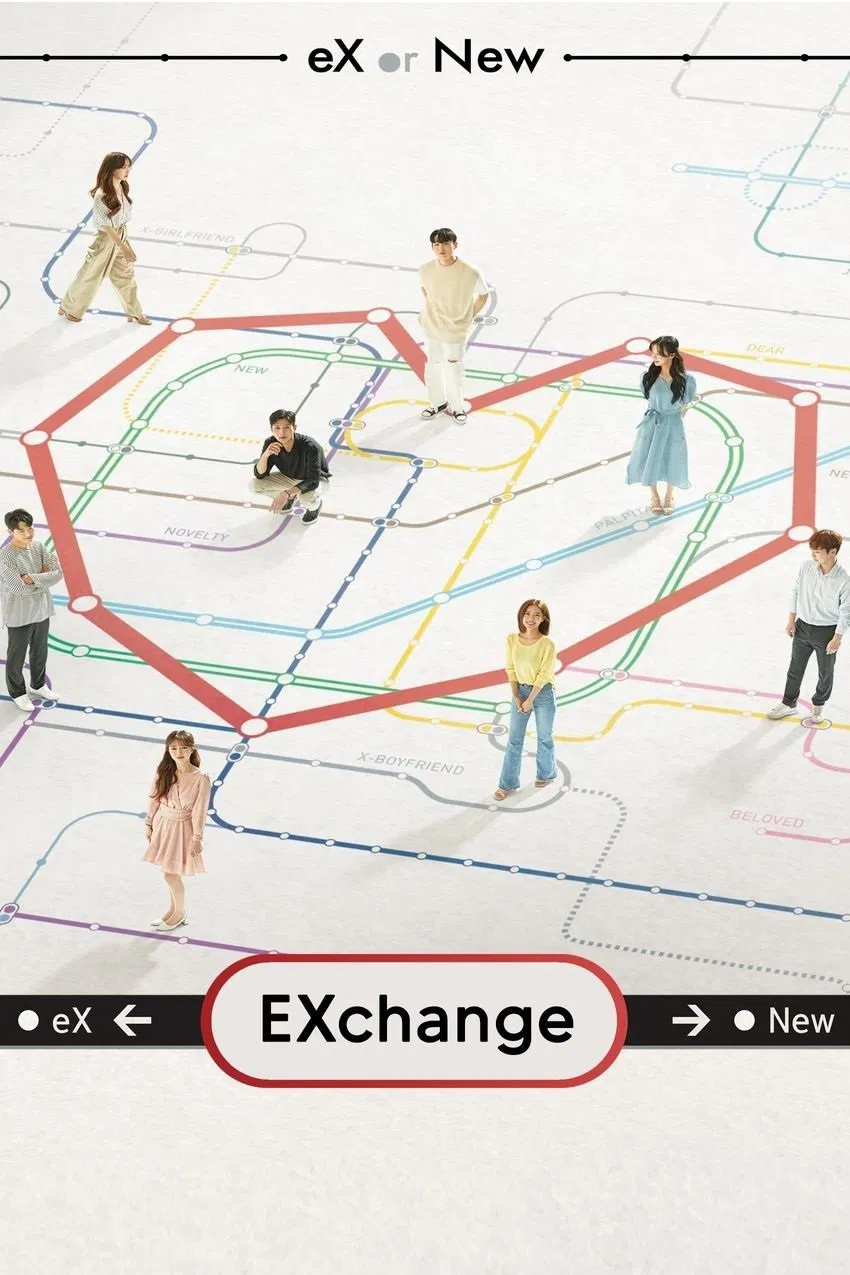 Poster chính thức của phim Truyền Hình Thực Tế "Transit Love (Phần 4)" (EXchange - 2021), với sự tham gia của diễn viên Simon Dominic và Lee Yong-jin.