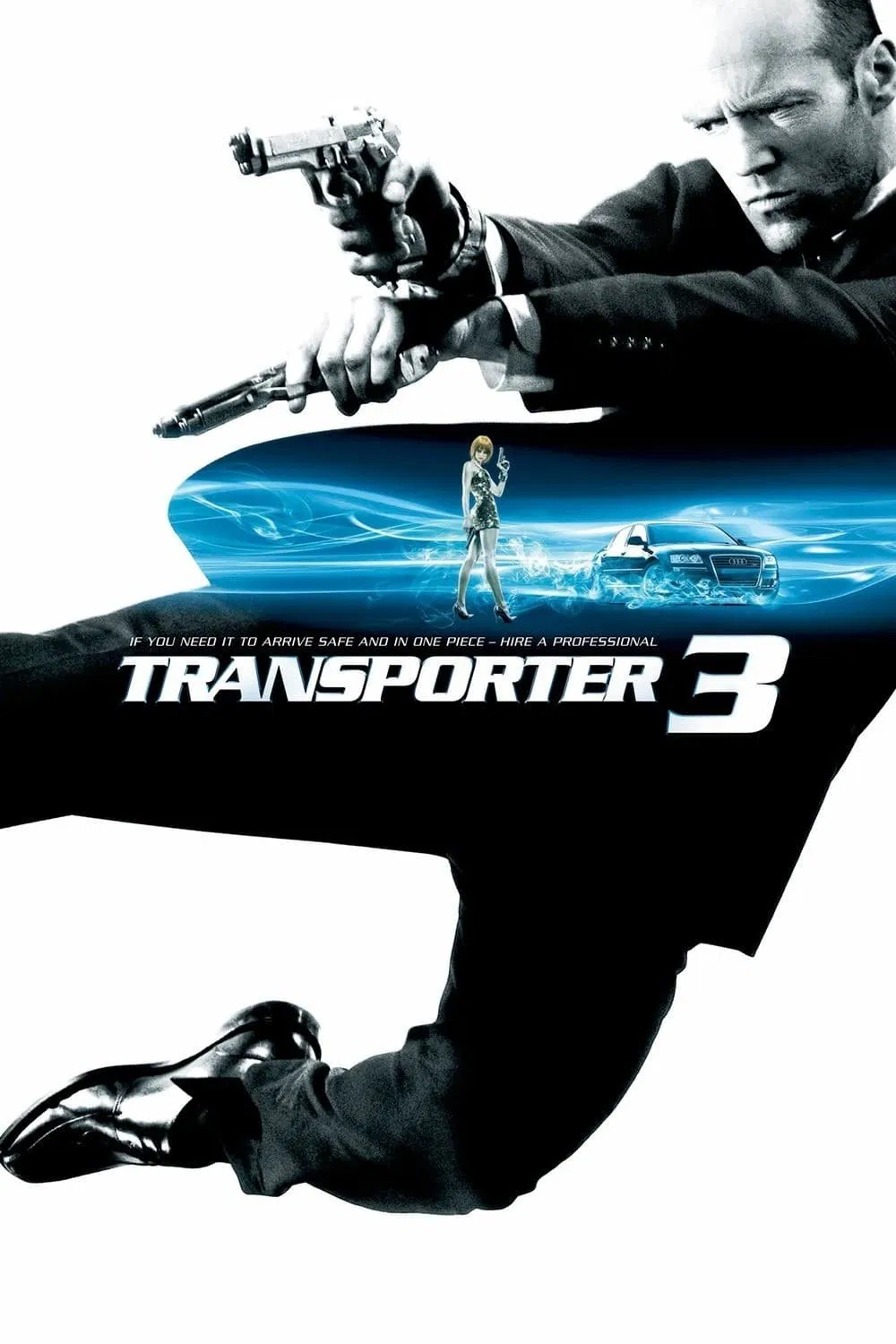 Poster chính thức của phim Phim Hành Động, Phim Giật Gân "Người Vận Chuyển 3" (Transporter 3 - 2008), với sự tham gia của diễn viên Jason Statham và Natalya Rudakova.