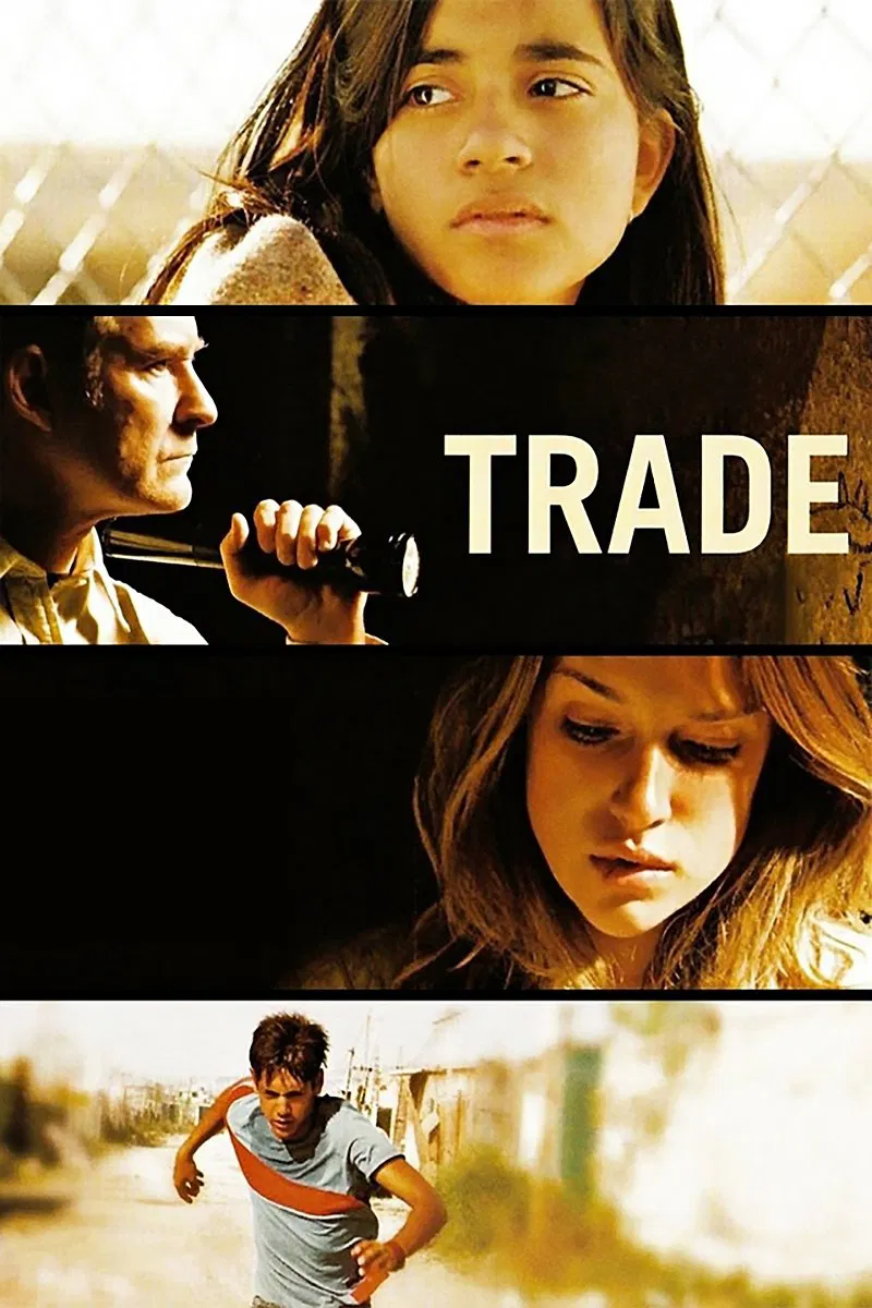 Poster chính thức của phim Phim Giật Gân "Trao Đổi" (Trade - 2007), với sự tham gia của diễn viên Kevin Kline và Cesar Ramos.