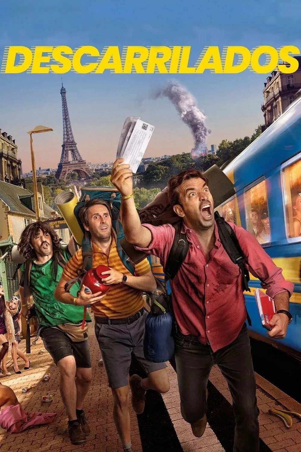 Poster chính thức của phim Phim Hài "Trật Bánh" (Descarrilados - 2021), với sự tham gia của diễn viên Julián López và Ernesto Sevilla.