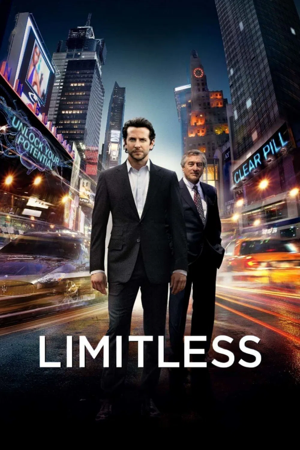 Poster chính thức của phim Phim Giật Gân, Phim Bí Ẩn "Trí Lực Siêu Phàm" (Limitless - 2011), với sự tham gia của diễn viên Bradley Cooper và Robert De Niro.