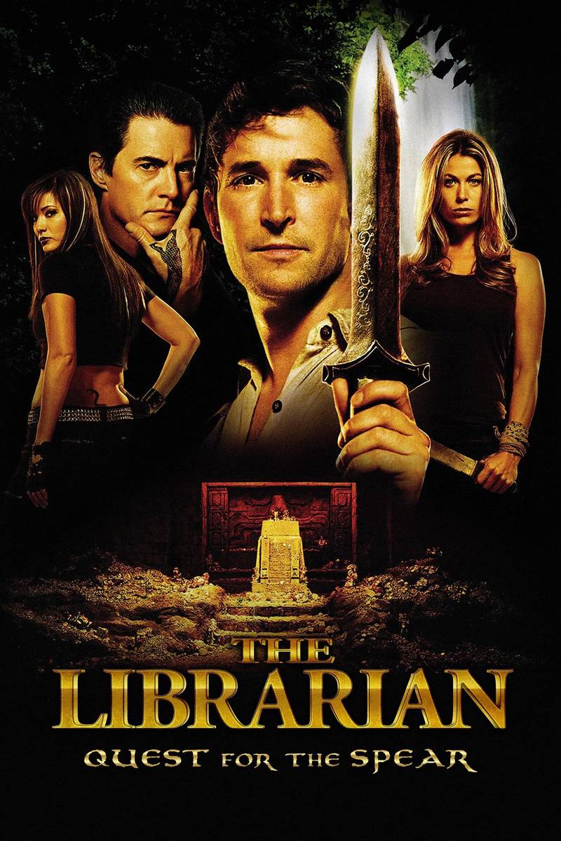 Poster chính thức của phim Phim Phiêu Lưu, Phim Hành Động "Trình Tìm Kho Báu 3" (The Librarian: Quest for the Spear - 2004), với sự tham gia của diễn viên Noah Wyle và Sonya Walger.