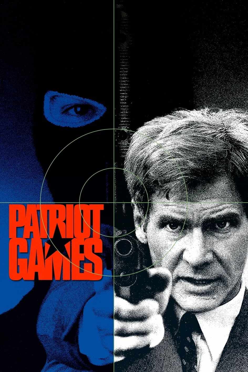 Poster chính thức của phim Phim Tâm Lý, Phim Hành Động "Trò Chơi Ái Quốc" (Patriot Games - 1992), với sự tham gia của diễn viên Harrison Ford và Anne Archer.