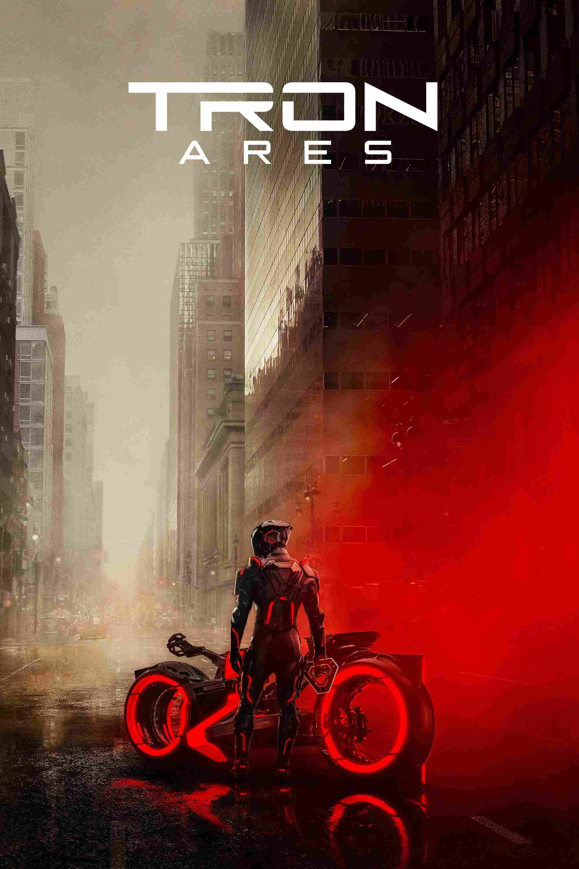Poster chính thức của phim Phim Viễn Tưởng, Phim Phiêu Lưu "Trò Chơi Ảo Giác: Ares" (TRON: Ares - 2025), với sự tham gia của diễn viên Jared Leto và Greta Lee.