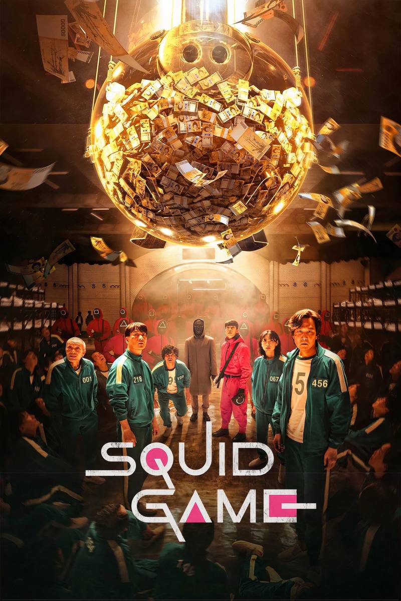 Poster chính thức của phim Phim Hành Động & Phiêu Lưu, Phim Bí Ẩn "Trò chơi con mực (Phần 3)" (Squid Game - 2021), với sự tham gia của diễn viên Lee Jung-jae và Wi Ha-jun.