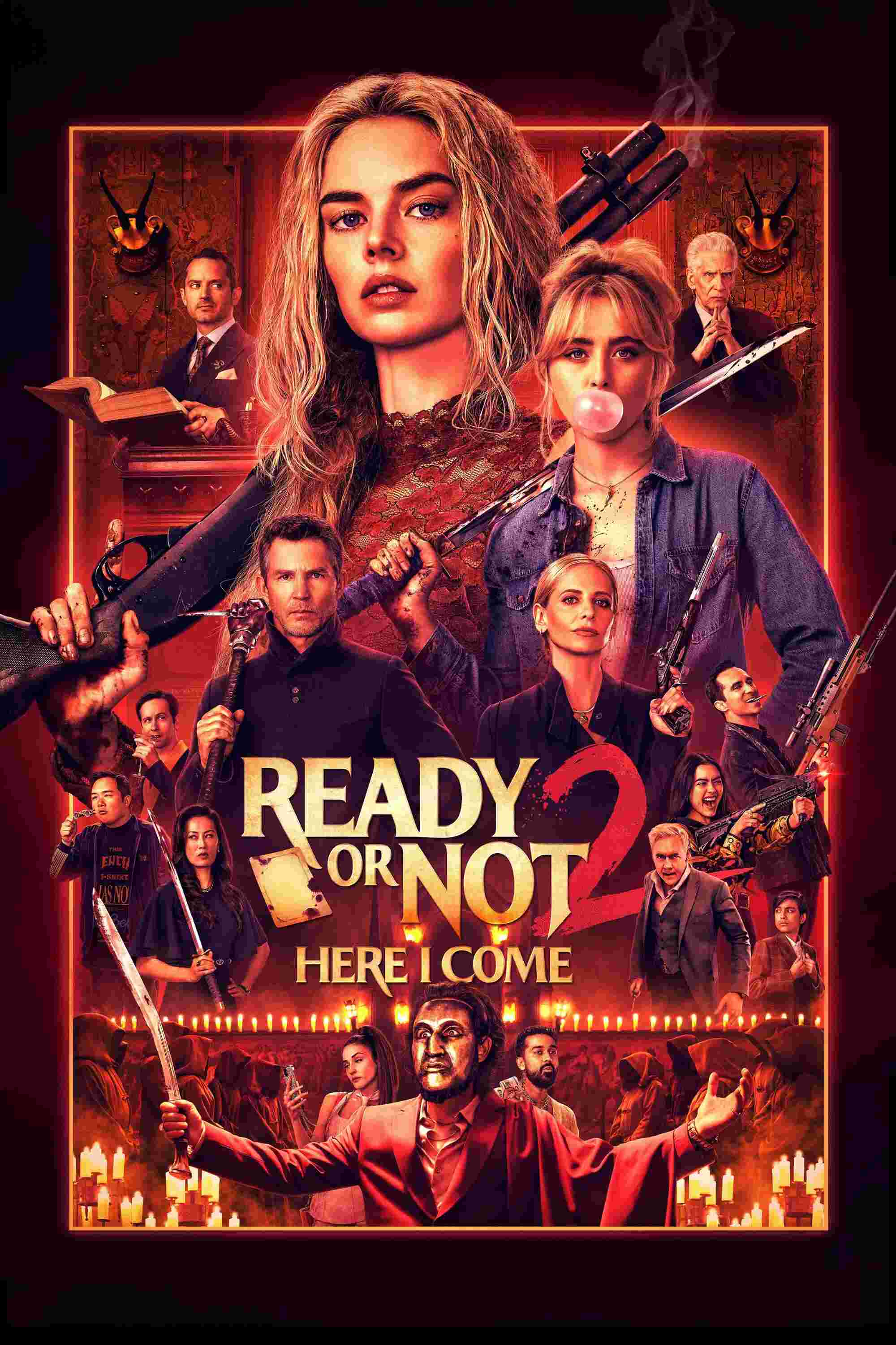 Poster chính thức của phim Phim Kinh Dị, Phim Hài "Trò Chơi Của Quỷ 2" (Ready or Not: Here I Come - 2026), với sự tham gia của diễn viên Samara Weaving và Kathryn Newton.