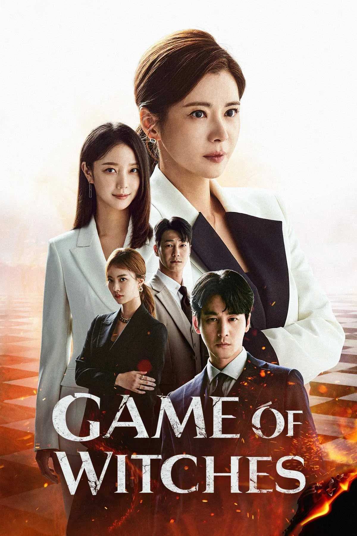 Poster chính thức của phim Phim Tâm Lý, Phim Hình Sự "Trò Chơi Phù Thủy" (Game of Witches - 2022), với sự tham gia của diễn viên Jang Seo-hee và Oh Chang-seok.