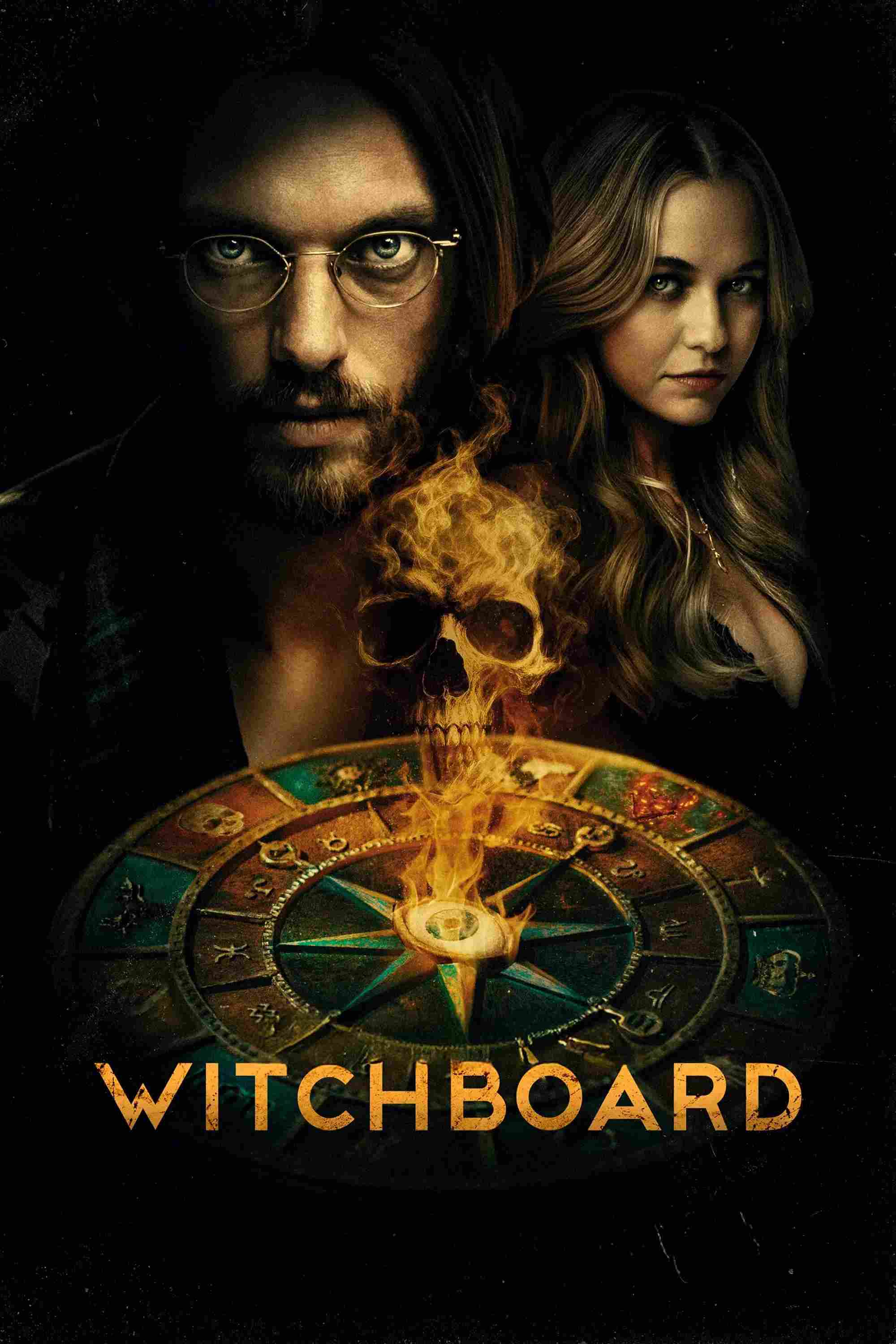 Poster chính thức của phim Phim Kinh Dị "Trò Chơi Tử Thần" (Witchboard - 2025), với sự tham gia của diễn viên Madison Iseman và Aaron Dominguez.