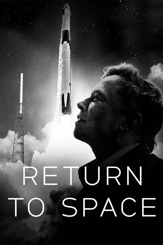 Poster chính thức của phim Phim Tài Liệu "Trở lại vũ trụ" (Return to Space - 2022), với sự tham gia của diễn viên Elon Musk và Douglas Hurley.