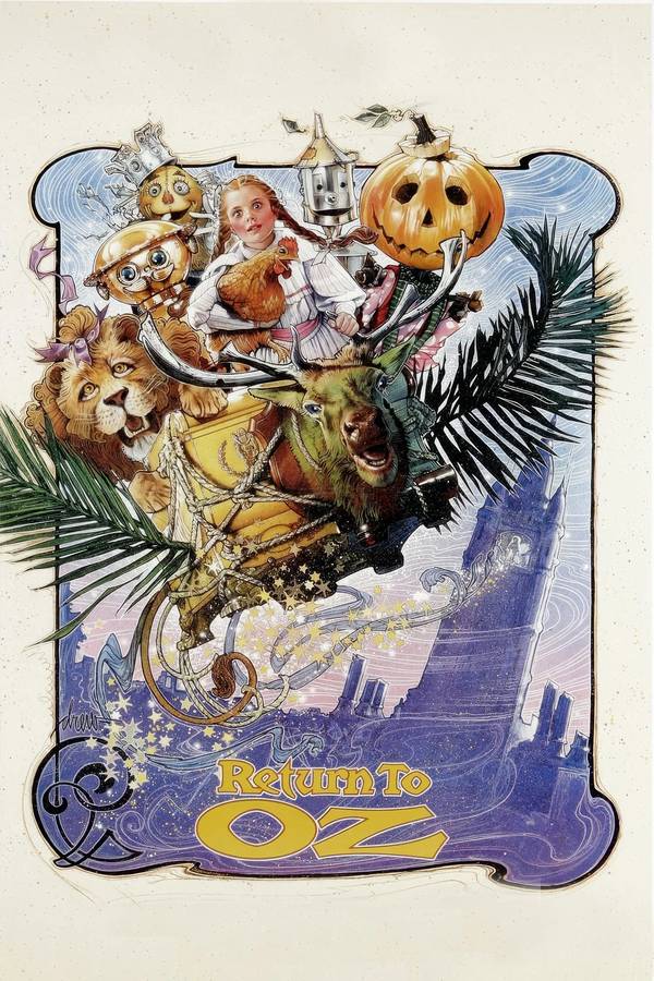 Poster chính thức của phim Phim Phiêu Lưu, Phim Gia Đình "Trở Lại Xứ Thần Tiên" (Return to Oz - 1985), với sự tham gia của diễn viên Fairuza Balk và Nicol Williamson.