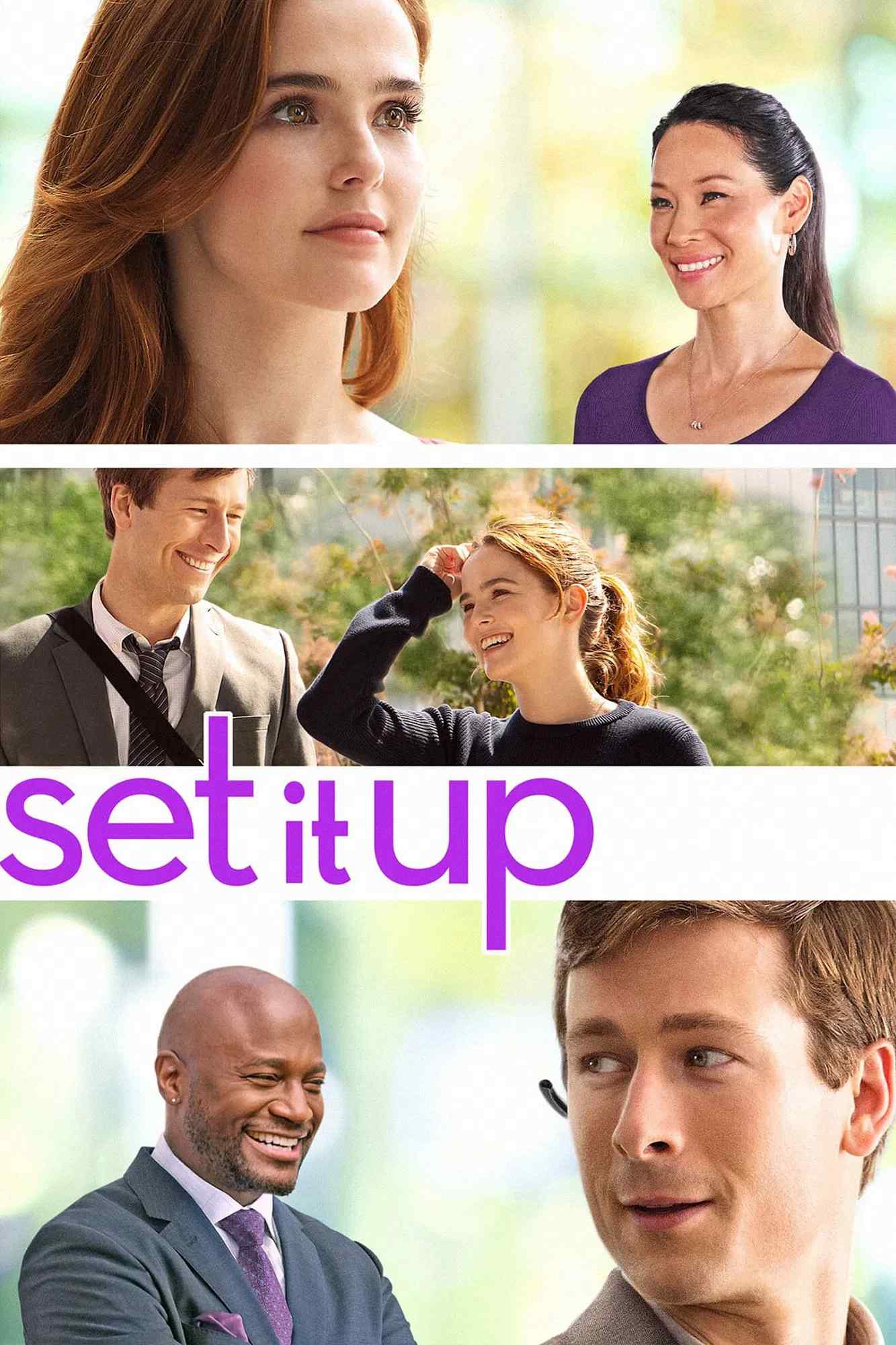 Poster chính thức của phim Phim Tình Cảm, Phim Hài "Trợ Lý Yêu" (Set It Up - 2018), với sự tham gia của diễn viên Glen Powell và Zoey Deutch.