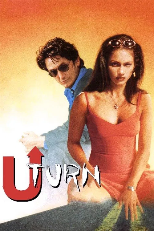 Poster chính thức của phim Phim Hình Sự, Phim Tâm Lý "Trở Mặt" (U Turn - 1997), với sự tham gia của diễn viên Sean Penn và Nick Nolte.