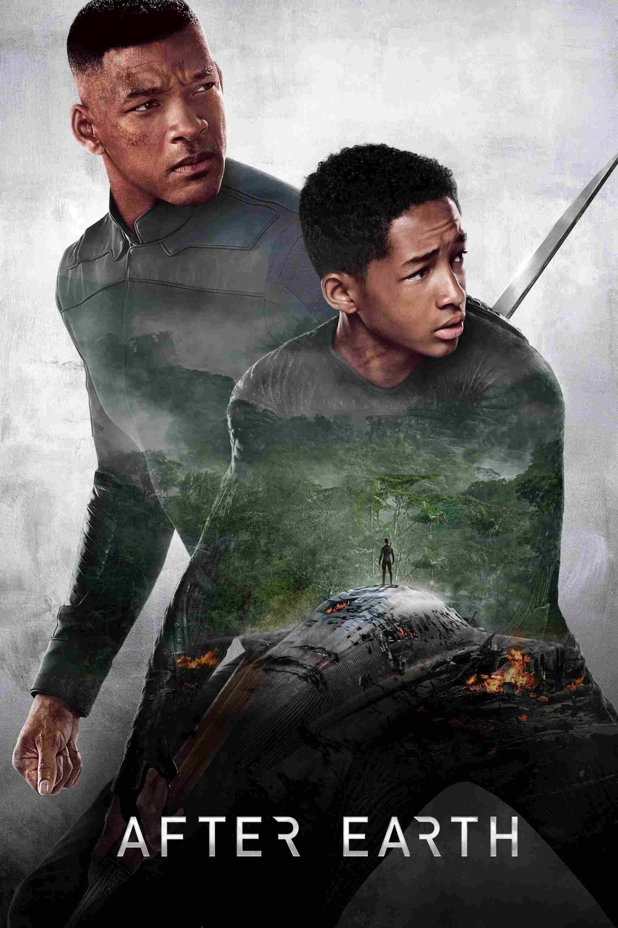 Poster chính thức của phim Phim Viễn Tưởng, Phim Hành Động "Trở Về Trái Đất" (After Earth - 2013), với sự tham gia của diễn viên Jaden Smith và Will Smith.