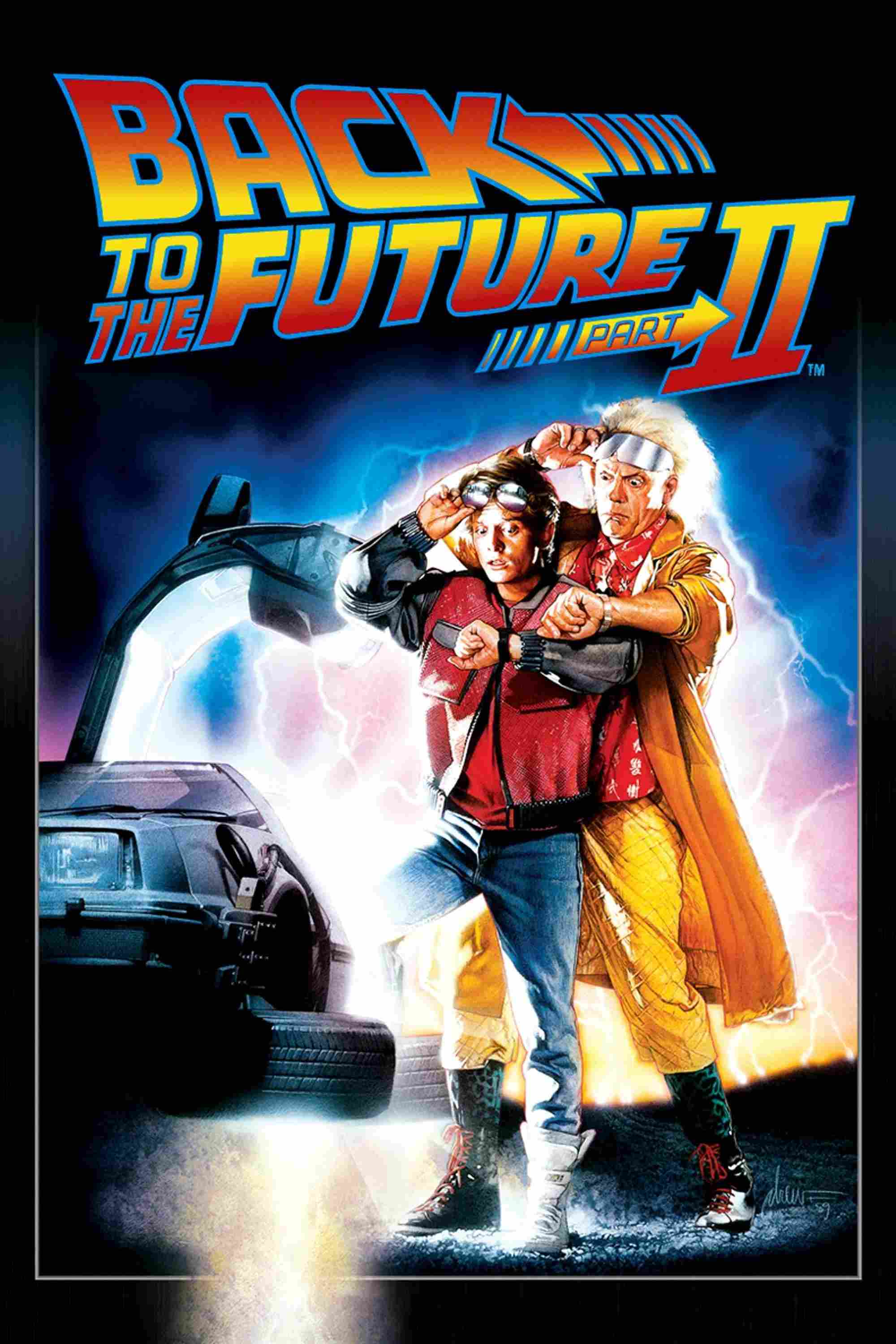 Poster chính thức của phim Phim Phiêu Lưu, Phim Hài "Trở Về Tương Lai 2" (Back to the Future Part II - 1989), với sự tham gia của diễn viên Michael J. Fox và Christopher Lloyd.