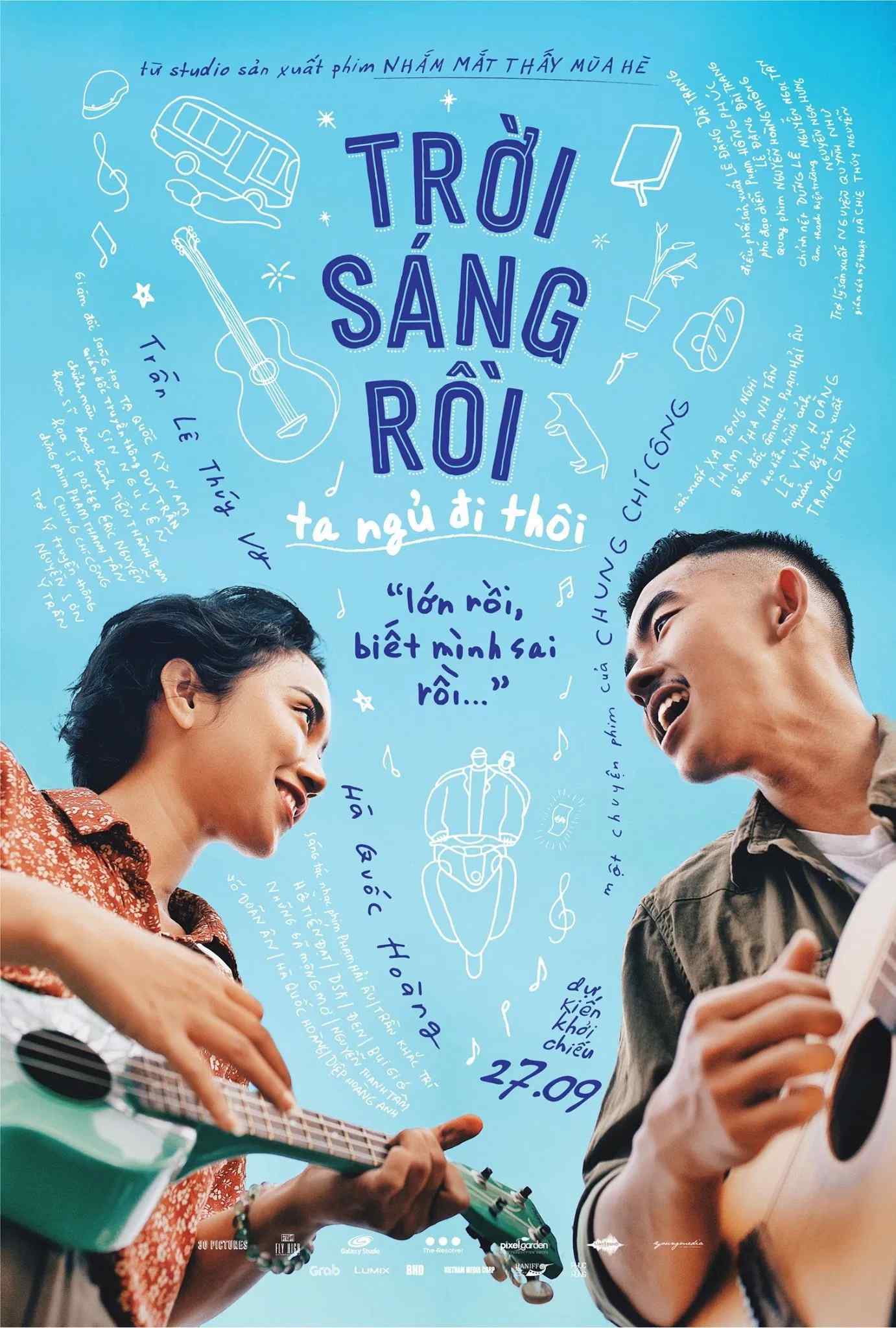Poster chính thức của phim Phim Tình Cảm, Phim Ca Nhạc "Trời Sáng Rồi Ta Ngủ Đi Thôi" (Good Morning and Good Night - 2019), với sự tham gia của diễn viên Hà Quốc Hoàng và Trần Lê Thúy Vy.