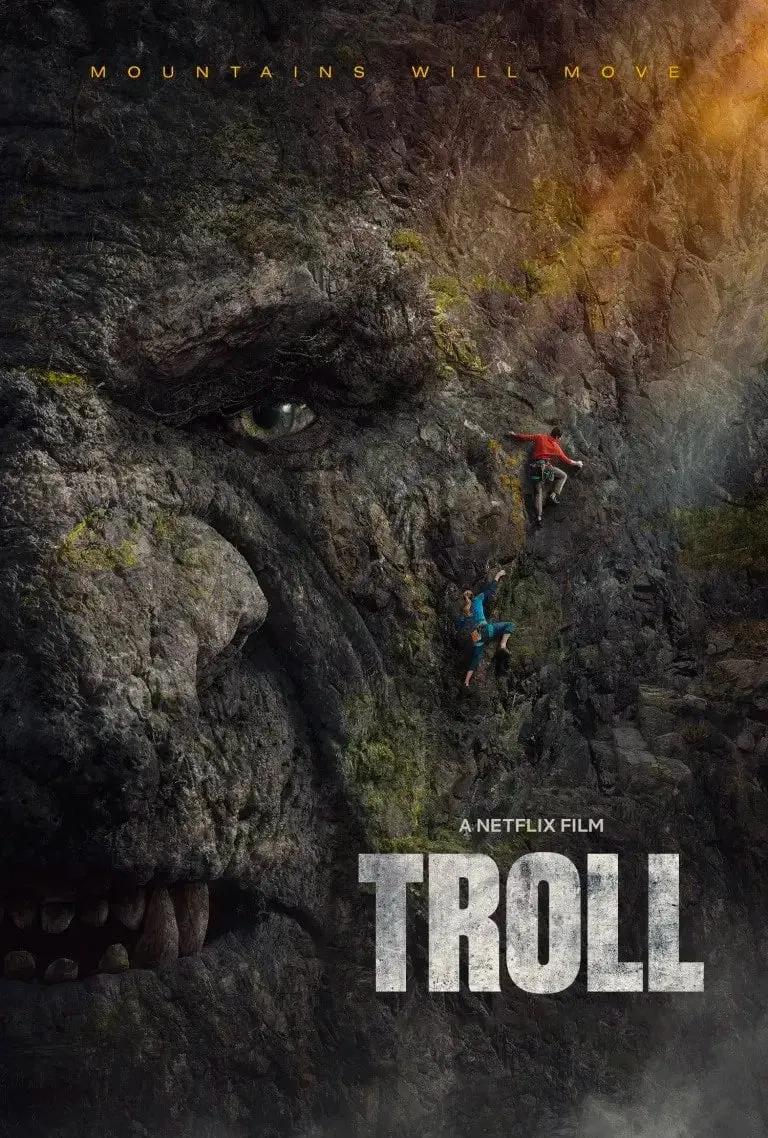 Poster chính thức của phim Phim Giả Tượng, Phim Hành Động "Troll: Quỷ Núi Khổng Lồ" (Troll - 2022), với sự tham gia của diễn viên Ine Marie Wilmann và Kim S. Falck-Jørgensen.