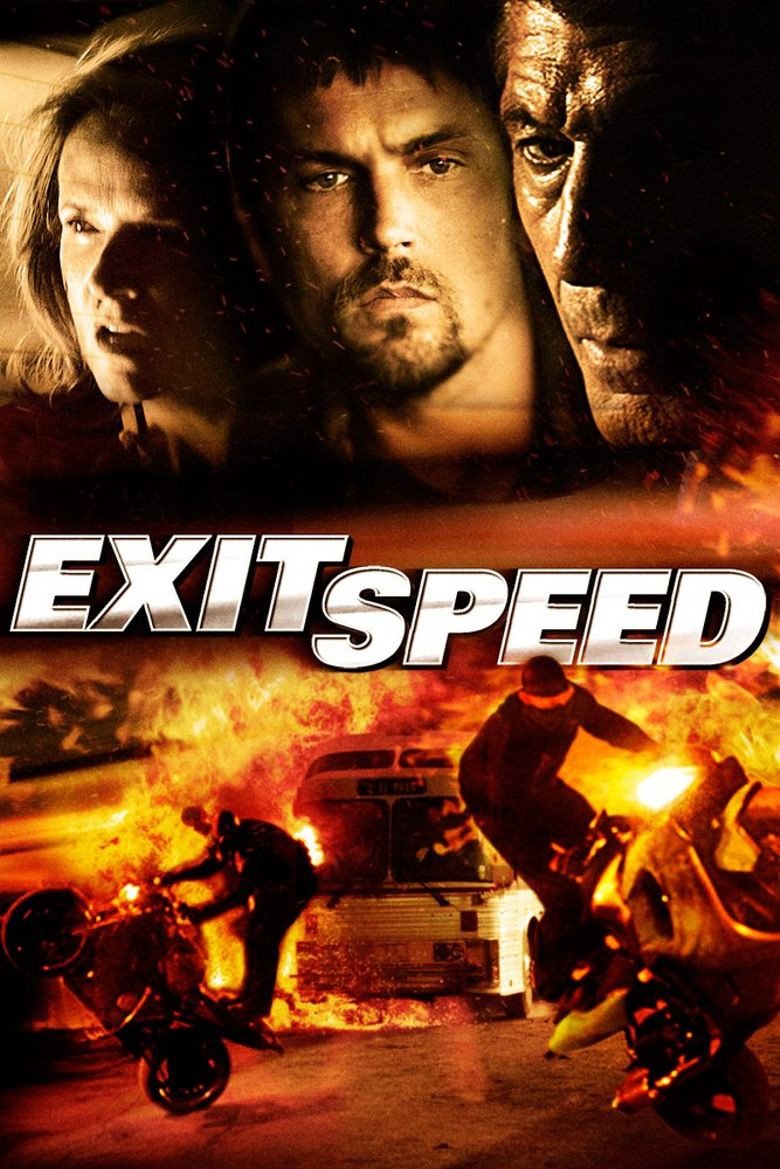 Poster chính thức của phim Phim Hành Động, Phim Giật Gân "Trốn Chạy" (Exit Speed - 2008), với sự tham gia của diễn viên Desmond Harrington và Lea Thompson.