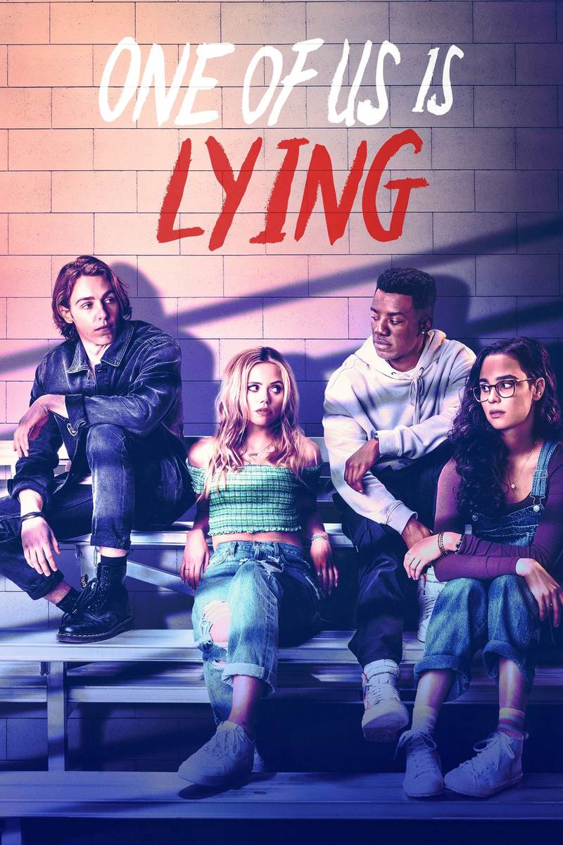 Poster chính thức của phim Phim Tâm Lý, Phim Bí Ẩn "Trong Chúng Ta Có Kẻ Nói Dối" (One of Us Is Lying - 2021), với sự tham gia của diễn viên Annalisa Cochrane và Chibuikem Uche.