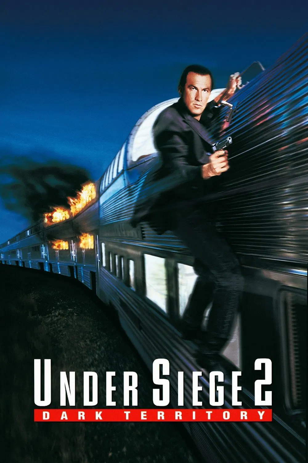 Poster chính thức của phim Phim Hành Động, Phim Giật Gân "Trong Vòng Vây 2" (Under Siege 2: Dark Territory - 1995), với sự tham gia của diễn viên Steven Seagal và Eric Bogosian.