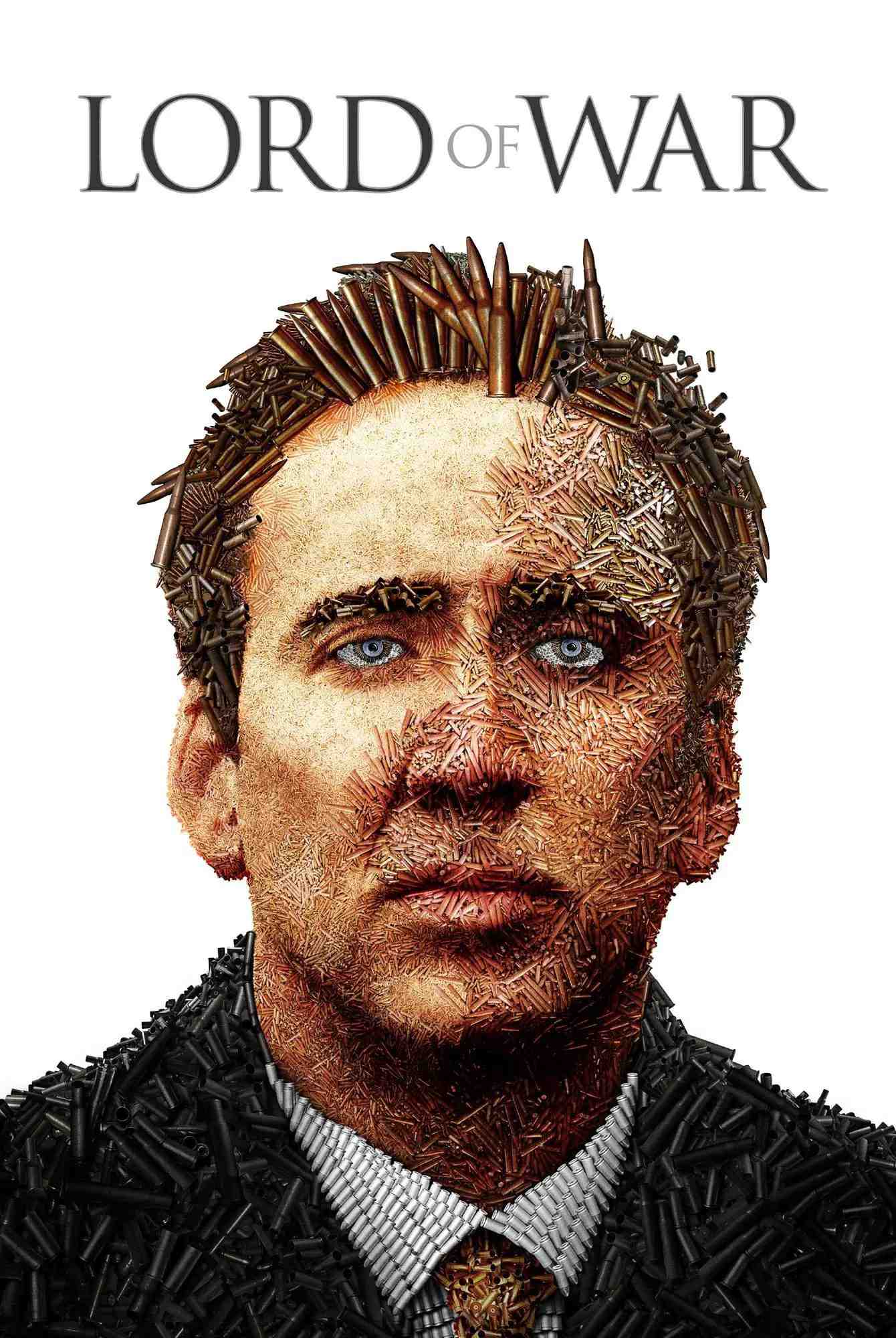 Poster chính thức của phim Phim Hình Sự, Phim Tâm Lý "Trùm Chiến Tranh" (Lord of War - 2005), với sự tham gia của diễn viên Nicolas Cage và Bridget Moynahan.