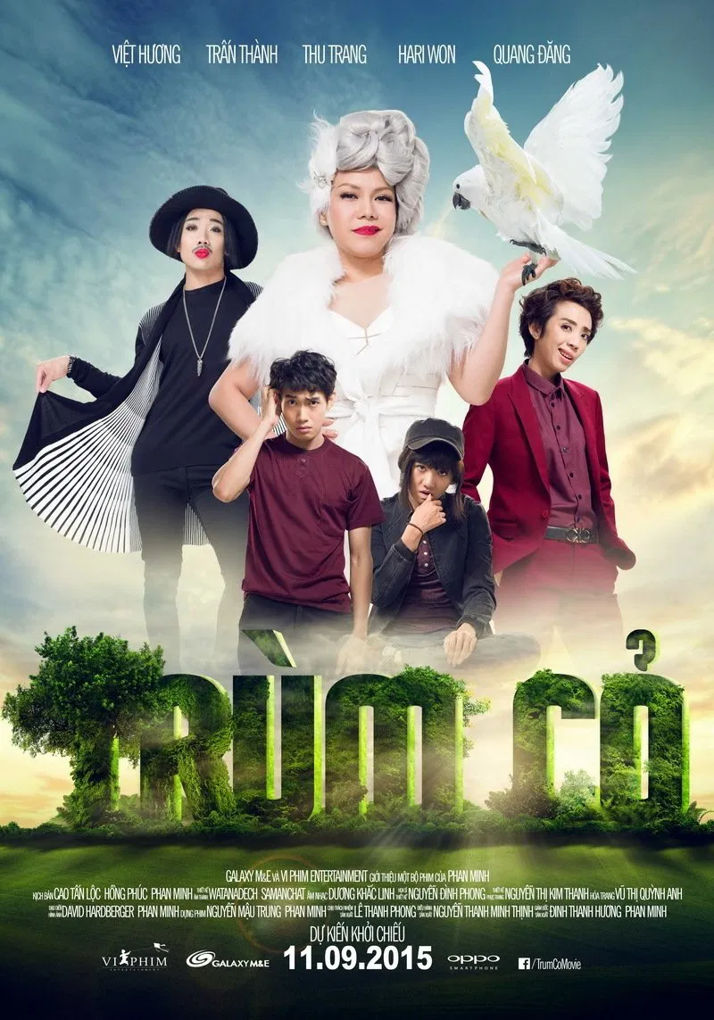 Poster chính thức của phim Phim Hài "Trùm Cỏ" (Trùm Cỏ - 2015), với sự tham gia của diễn viên Việt Hương và Trấn Thành.