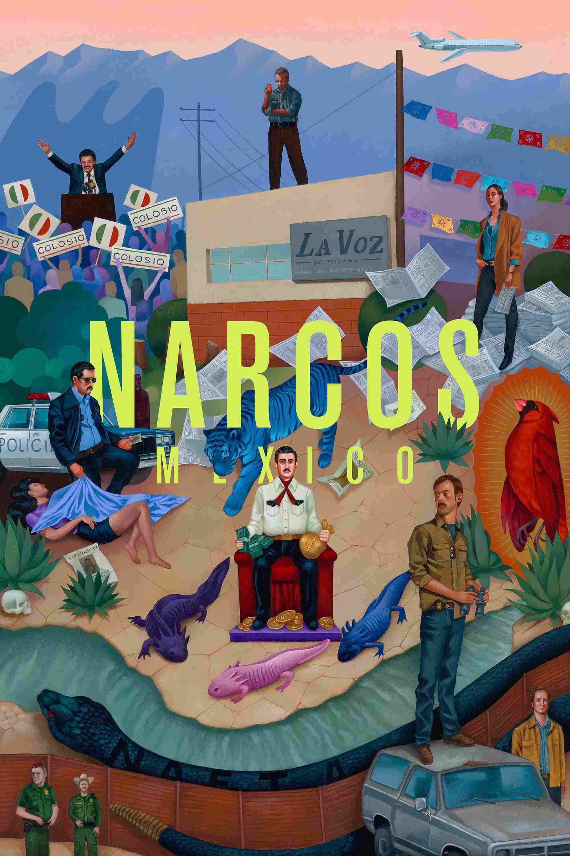 Poster chính thức của phim Phim Tâm Lý, Phim Hình Sự "Trùm Ma Túy: Mexico (Phần 2)" (Narcos: Mexico - 2018), với sự tham gia của diễn viên Scoot McNairy và José María Yázpik.