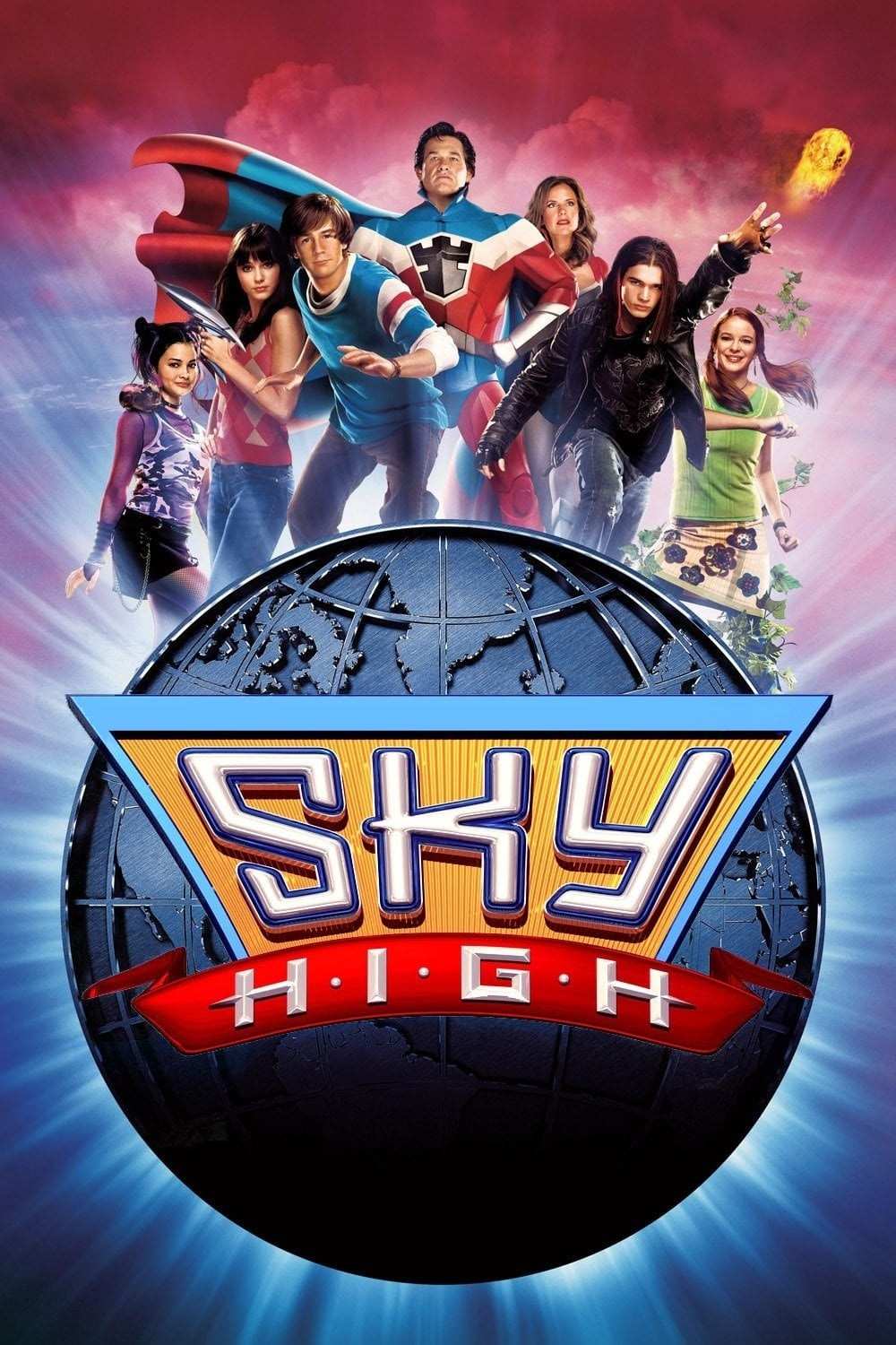 Poster chính thức của phim Phim Phiêu Lưu, Phim Hài "Trường Học Siêu Nhân" (Sky High - 2005), với sự tham gia của diễn viên Michael Angarano và Mary Elizabeth Winstead.