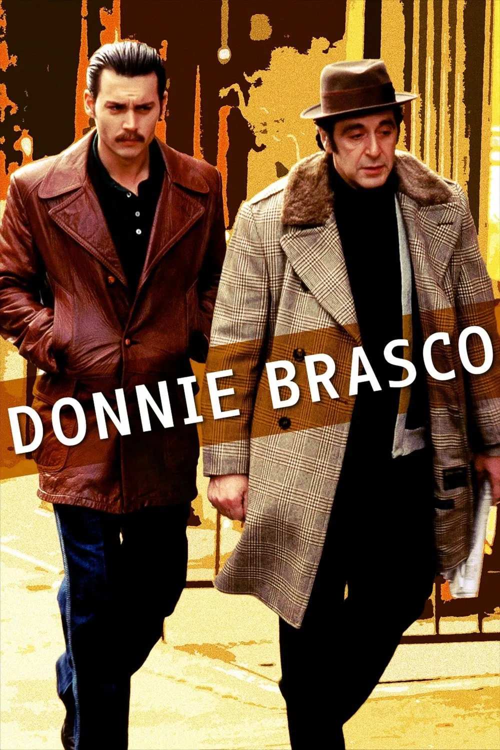 Poster chính thức của phim Phim Hình Sự, Phim Tâm Lý "Truy Bắt Trùm Mafia" (Donnie Brasco - 1997), với sự tham gia của diễn viên Johnny Depp và Al Pacino.