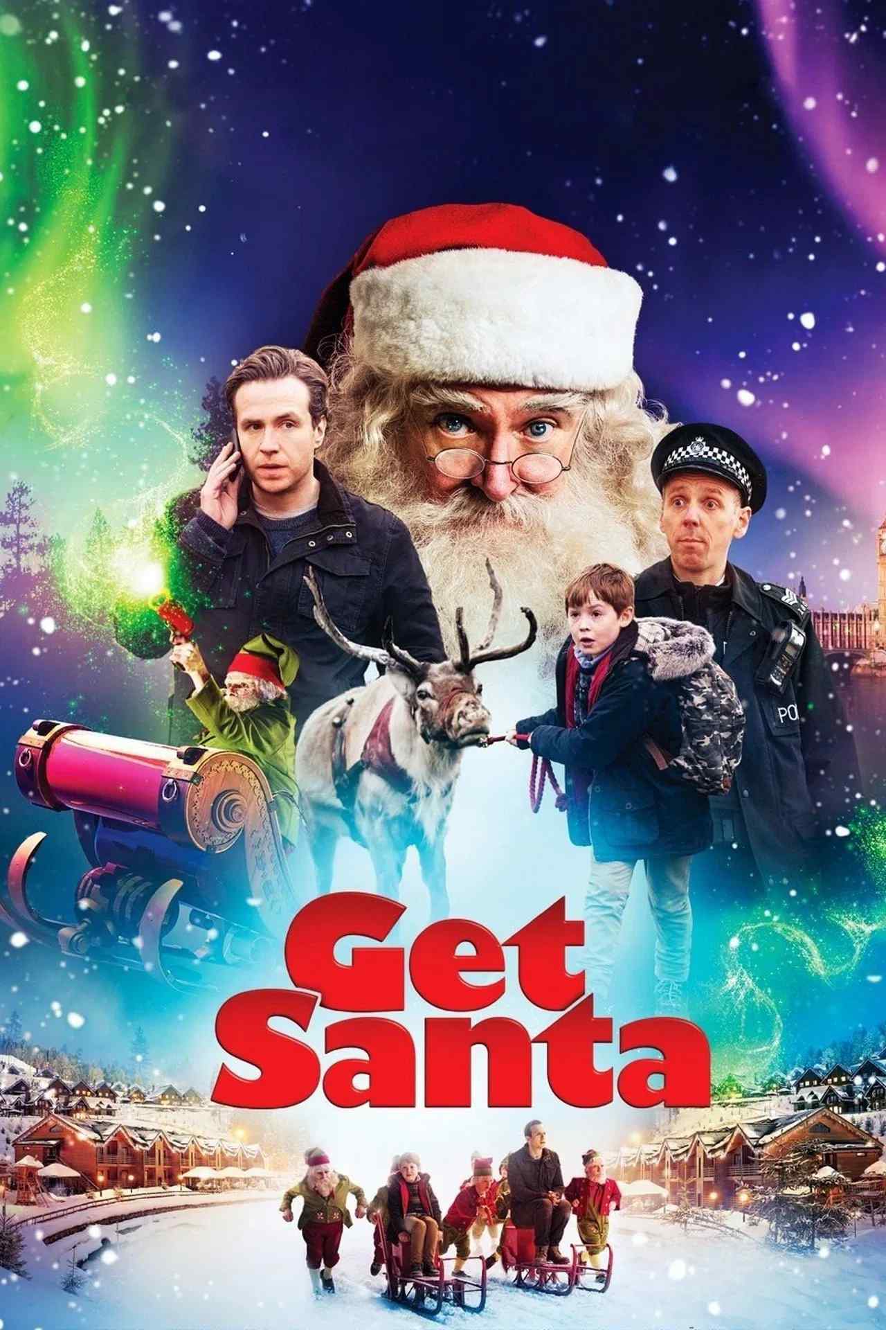Poster chính thức của phim Phim Hài, Phim Gia Đình "Truy Đuổi Ông Già Noel" (Get Santa - 2014), với sự tham gia của diễn viên Jim Broadbent và Rafe Spall.