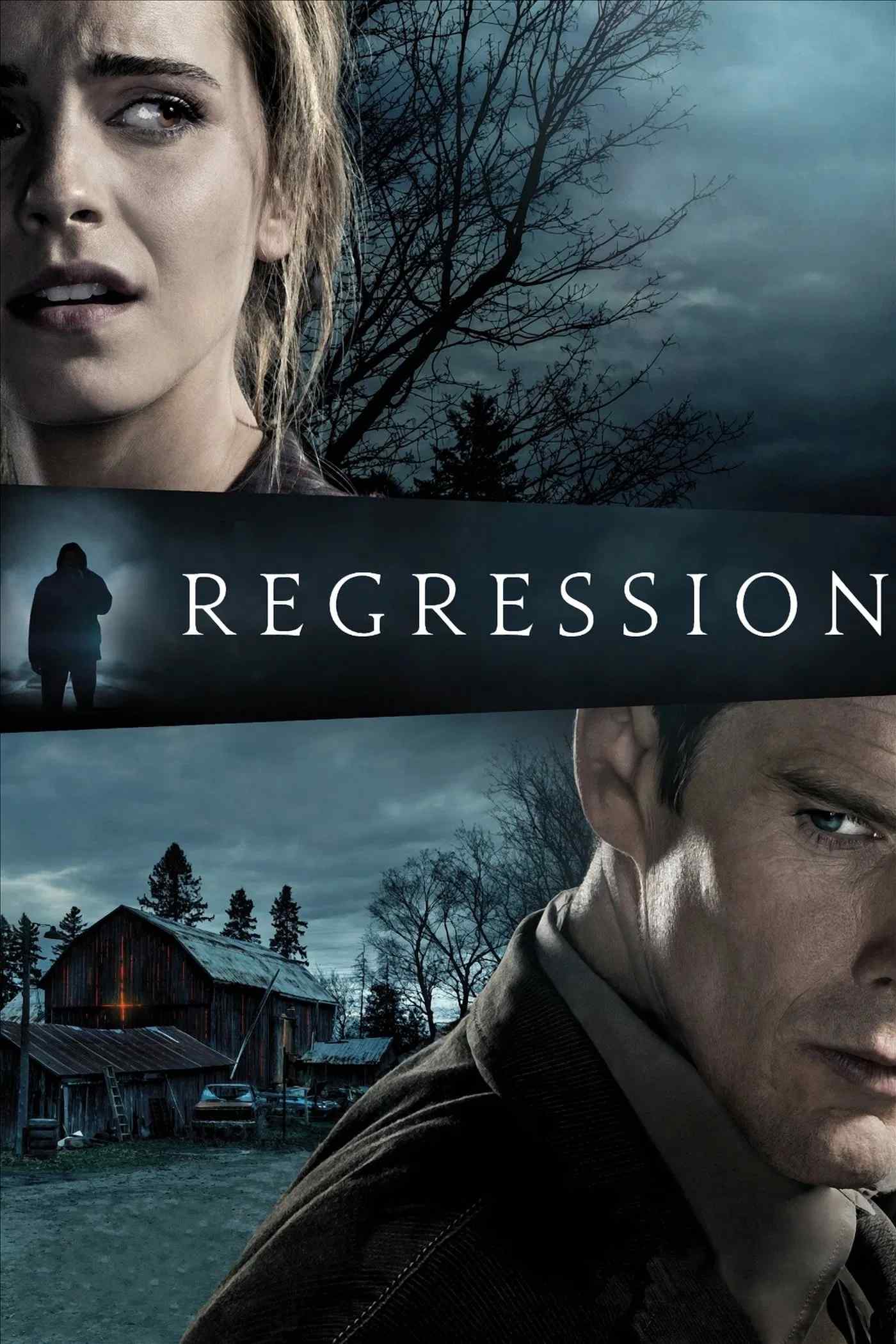 Poster chính thức của phim Phim Kinh Dị, Phim Bí Ẩn "Truy Hồi Ký Ức" (Regression - 2015), với sự tham gia của diễn viên Ethan Hawke và Emma Watson.