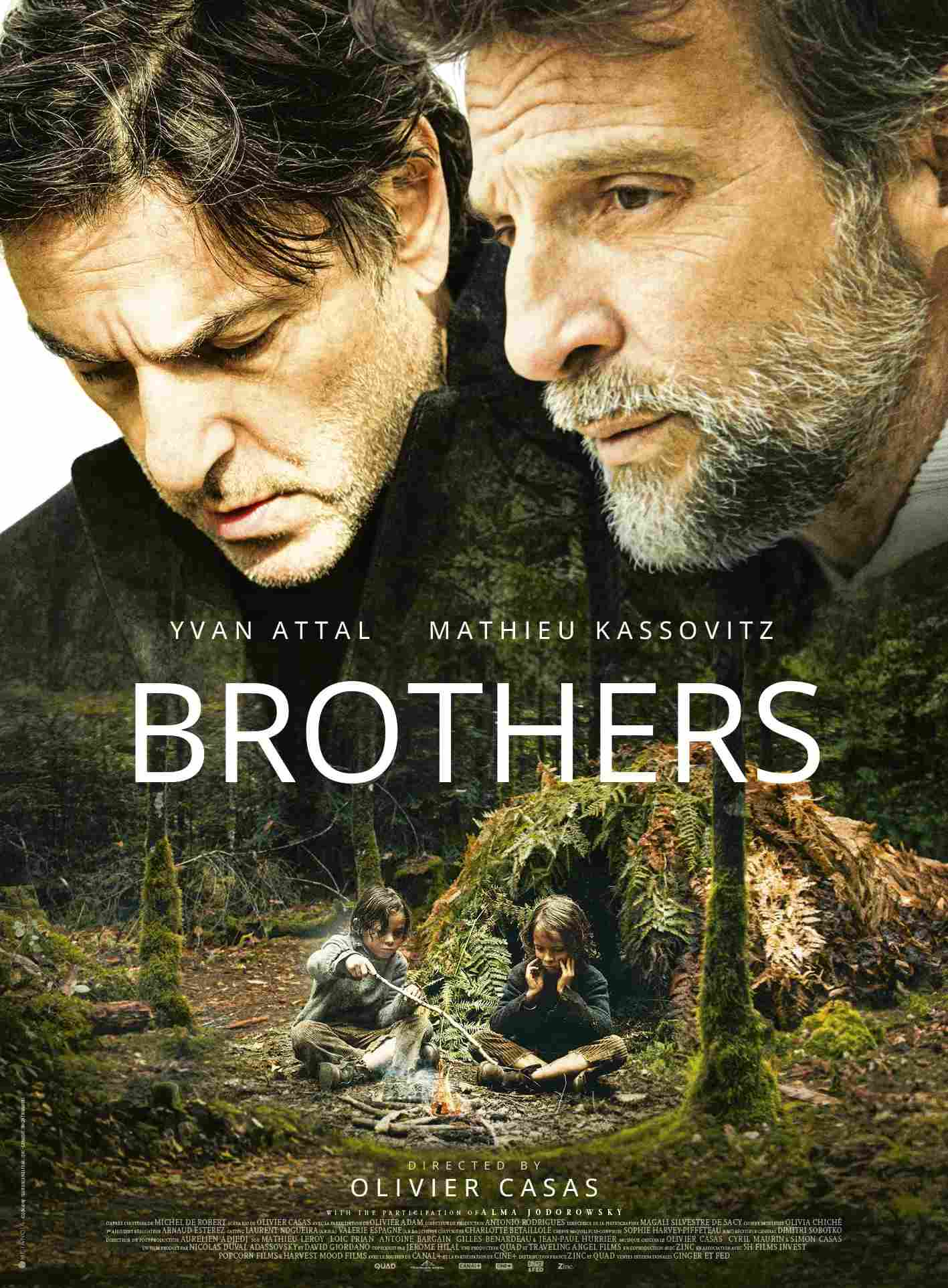 Poster chính thức của phim Phim Tâm Lý "Truy Lùng Không Lối Thoát (Frères)" (Brothers - 2024), với sự tham gia của diễn viên Mathieu Kassovitz và Yvan Attal.