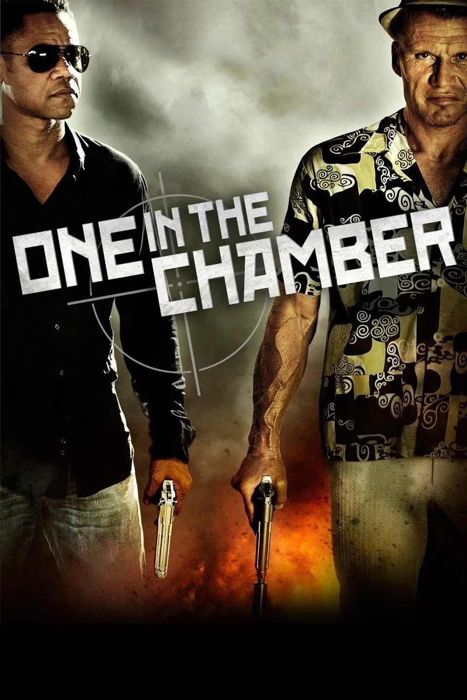 Poster chính thức của phim Phim Hành Động, Phim Giật Gân "Truy Lùng Sát Thủ" (One in the Chamber - 2012), với sự tham gia của diễn viên Dolph Lundgren và Cuba Gooding Jr.