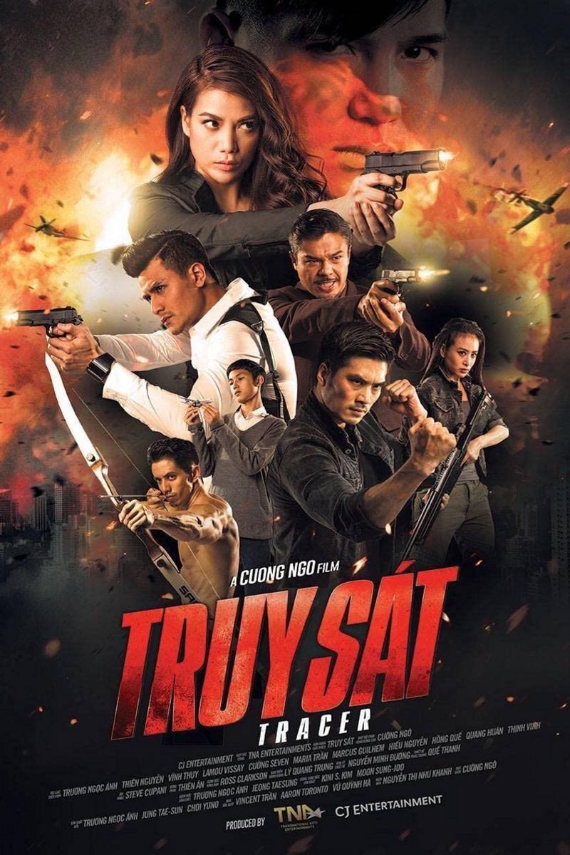Poster chính thức của phim Phim Hành Động "Truy Sát" (Tracer - 2016), với sự tham gia của diễn viên Mike Leeder và Trung Ly.