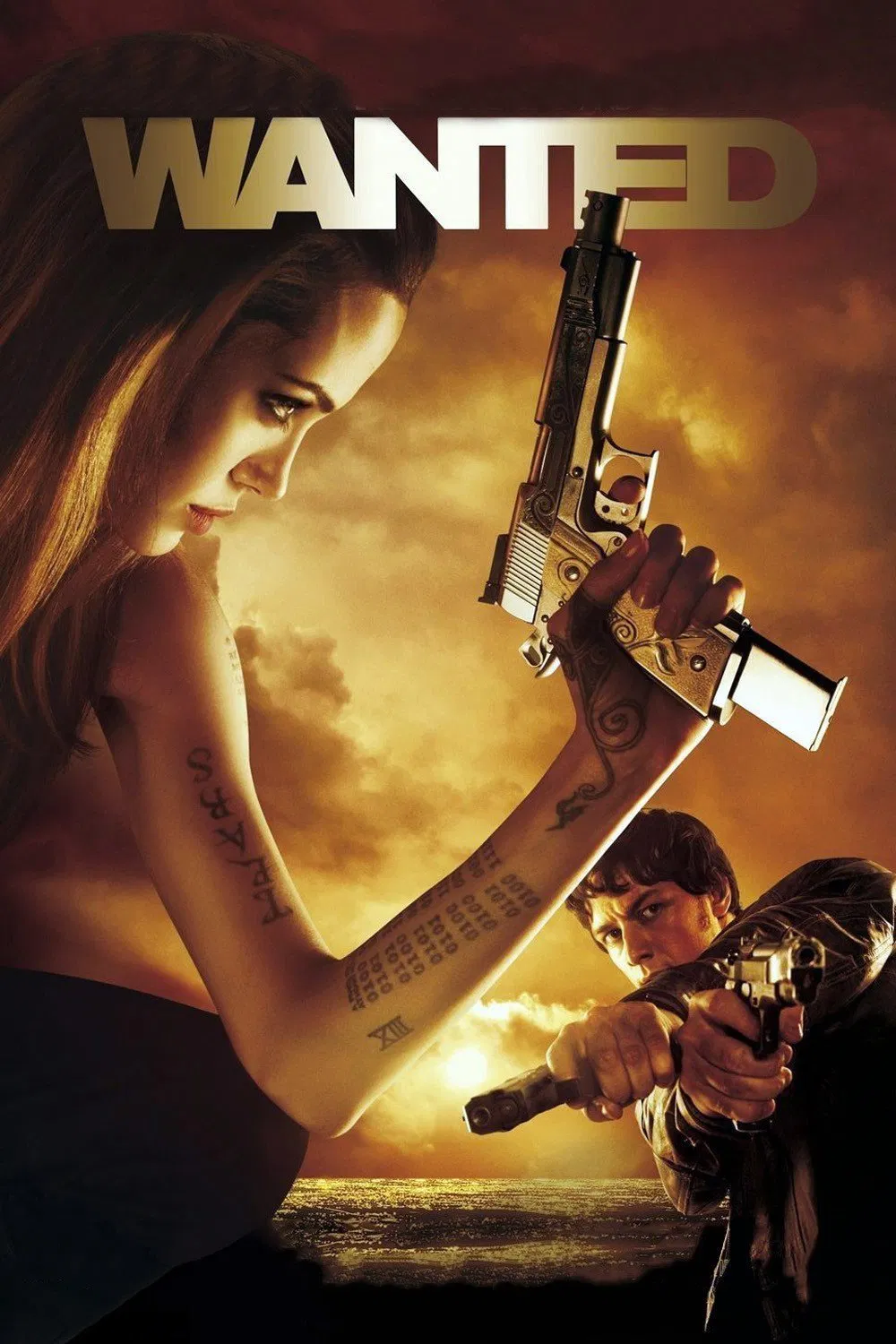Poster chính thức của phim Phim Hành Động, Phim Giật Gân "Truy Sát" (Wanted - 2008), với sự tham gia của diễn viên James McAvoy và Angelina Jolie.