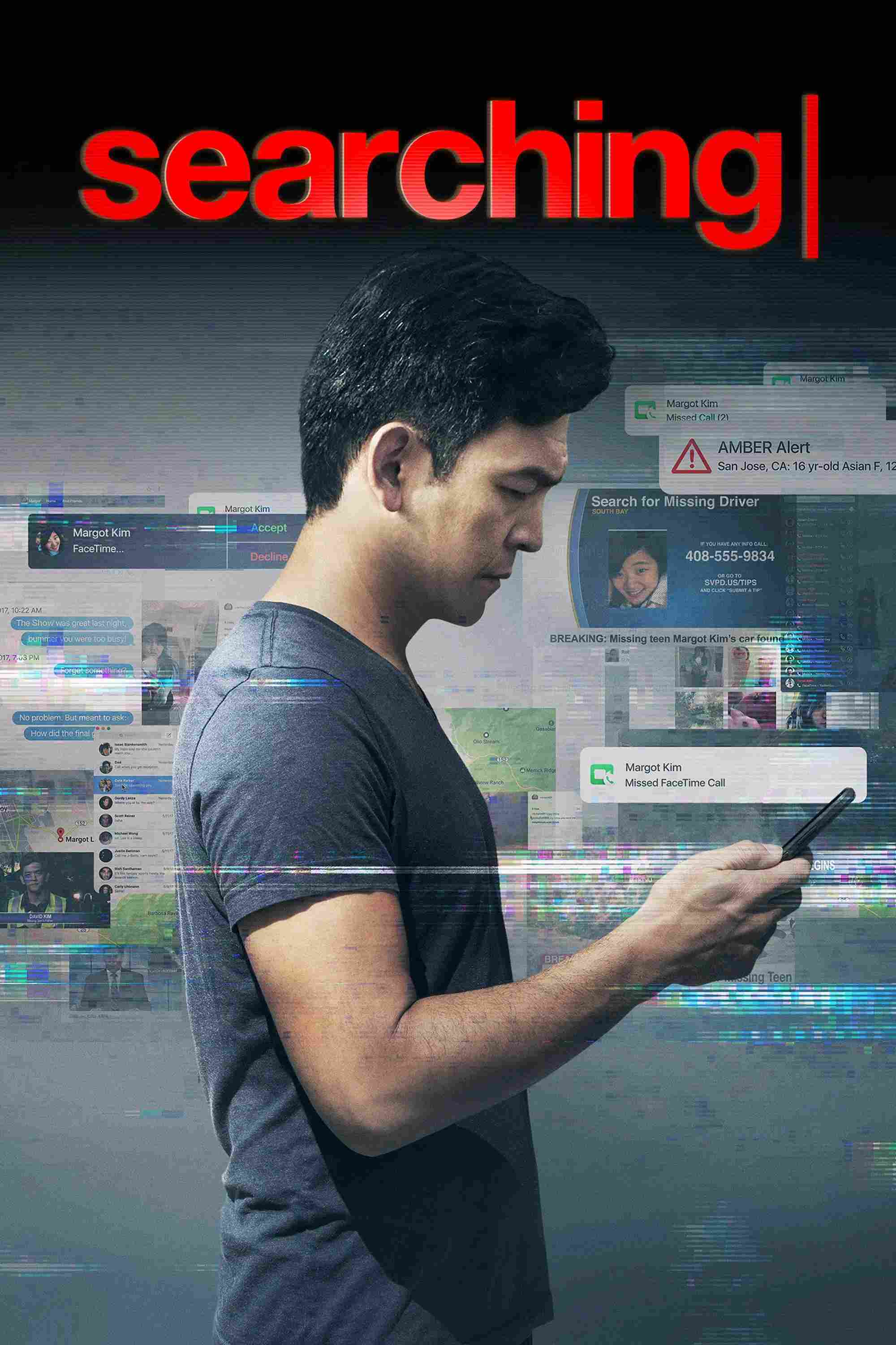 Poster chính thức của phim Phim Tâm Lý, Phim Bí Ẩn "Truy Tìm Tung Tích Ảo" (Searching - 2018), với sự tham gia của diễn viên John Cho và Michelle La.