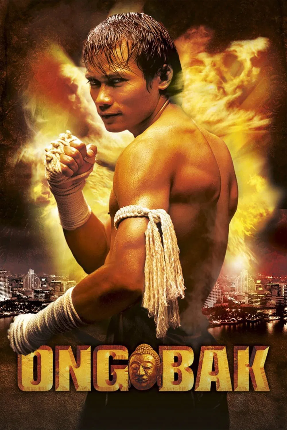 Poster chính thức của phim Phim Hành Động, Phim Hình Sự "Truy Tìm Tượng Phật 1" (Ong-Bak - 2003), với sự tham gia của diễn viên Tony Jaa và Petchtai Wongkamlao.