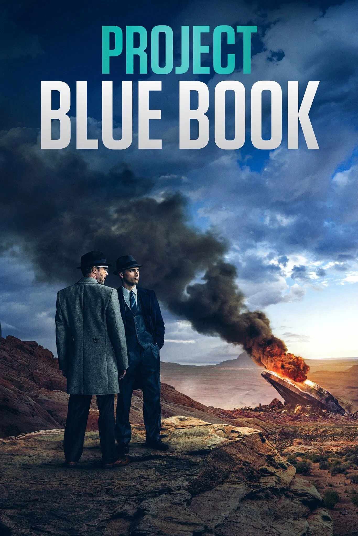 Poster chính thức của phim Phim Viễn Tưởng & Giả Tưởng, Phim Bí Ẩn "Truy Tìm UFO (Phần 1)" (Project Blue Book - 2019), với sự tham gia của diễn viên Aidan Gillen và Michael Malarkey.